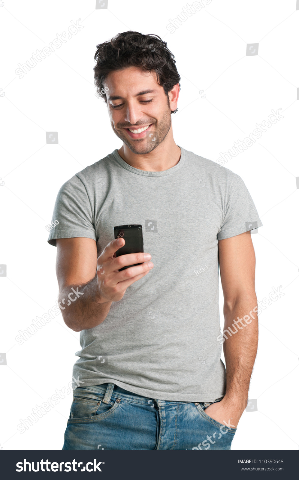 Smiling Young Man Looking His Smart Stock Photo 110390648 - Shutterstock