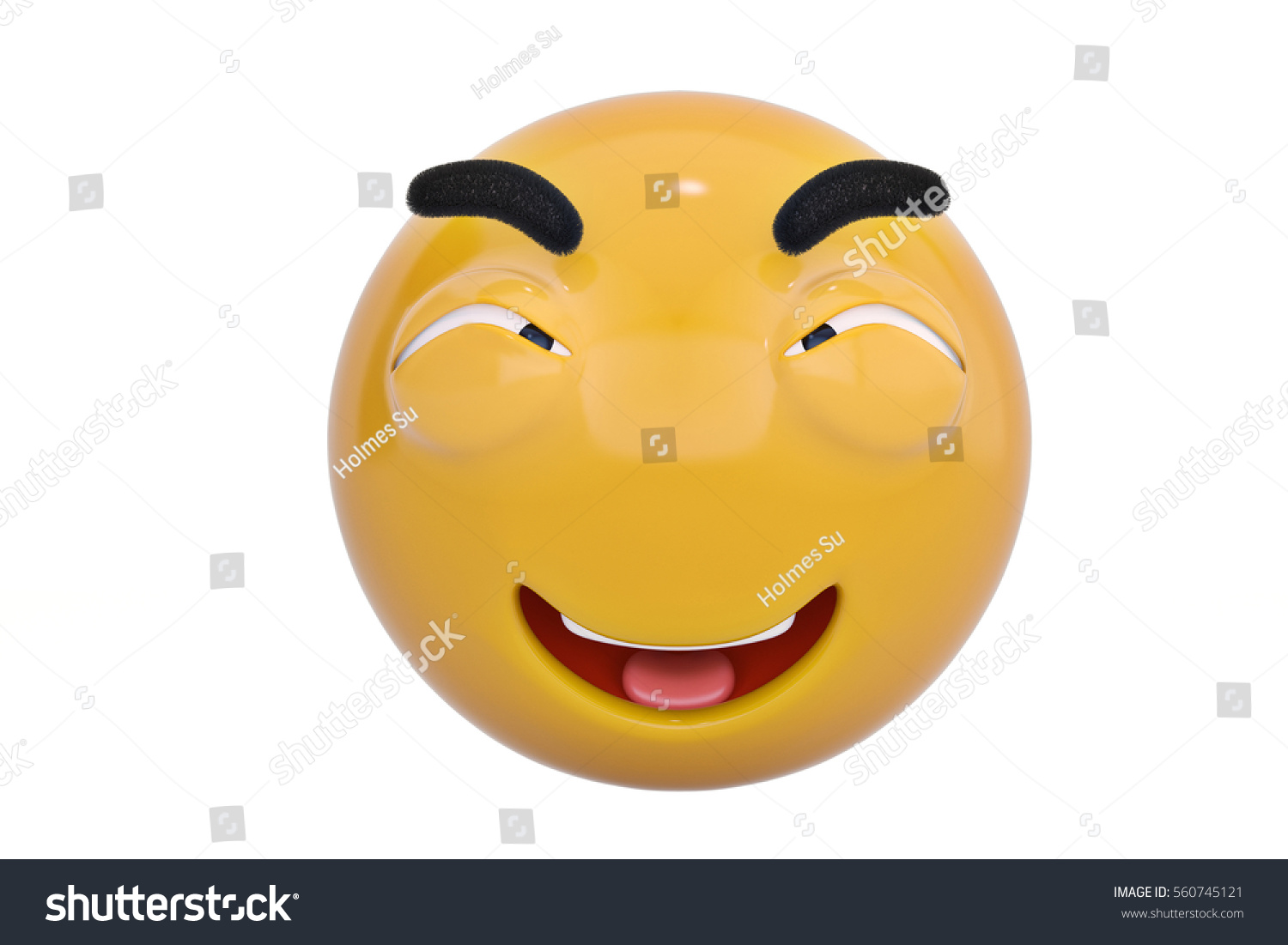 Smirking Face Emoticon3d Illustration 스톡 일러스트 560745121 Shutterstock