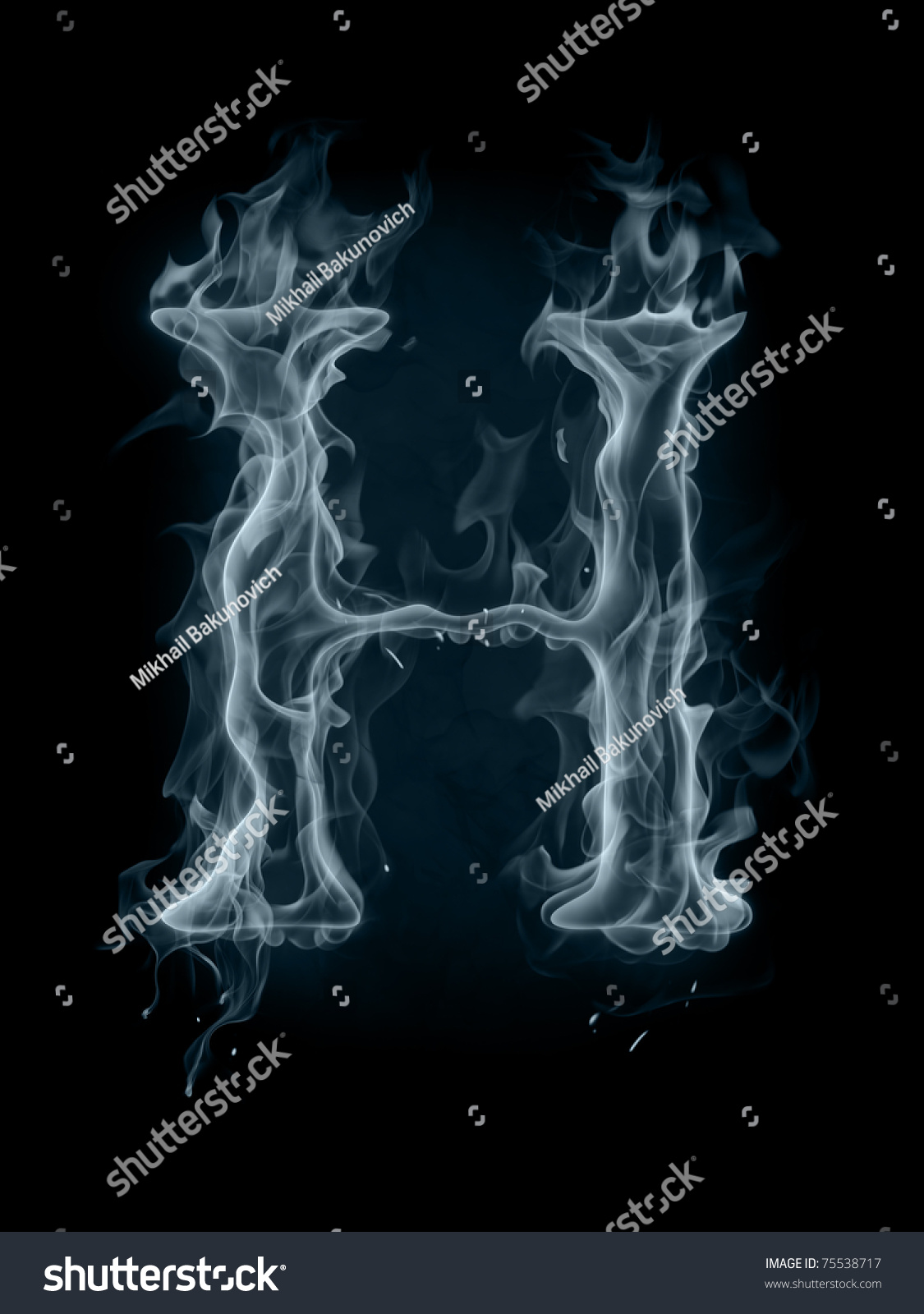 Smoke Font. Letter H Stock Photo 75538717 : Shutterstock