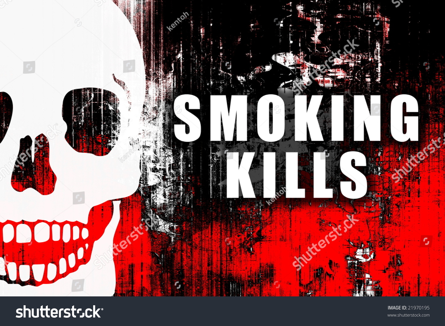 Smoking Kills Warning Text Sign On Stock Illustration 21970195 ...