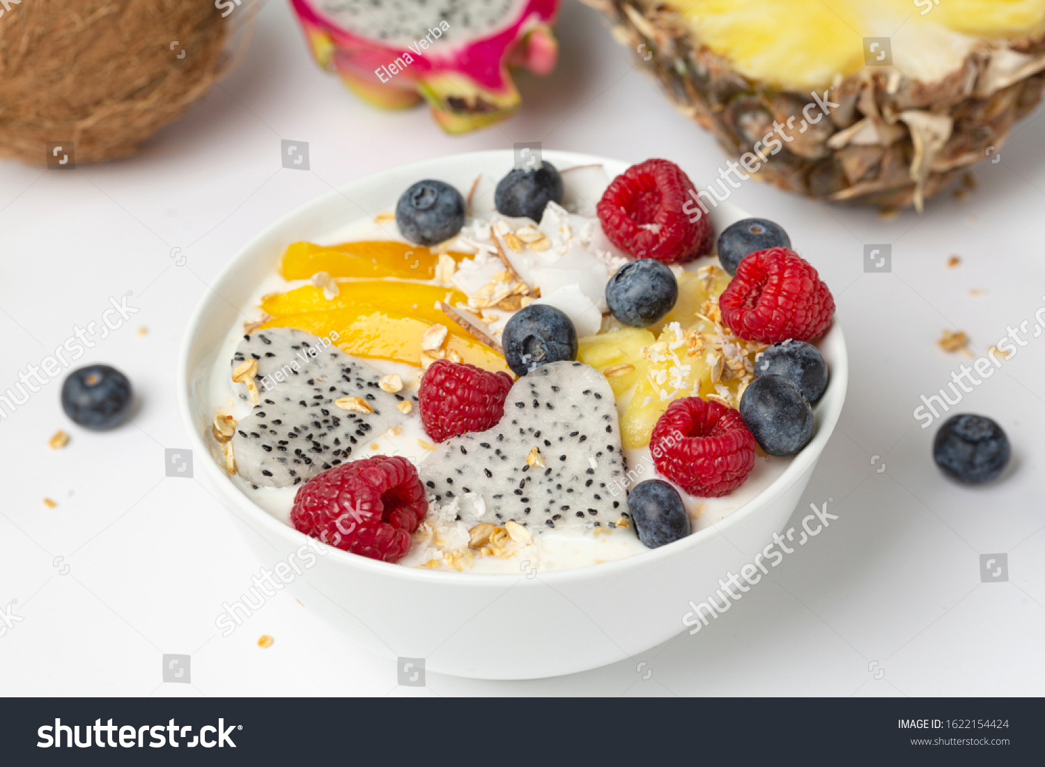 Smoothie Bowl Mango Pineapple Dragon Fruit Stock Photo Edit Now 1622154424