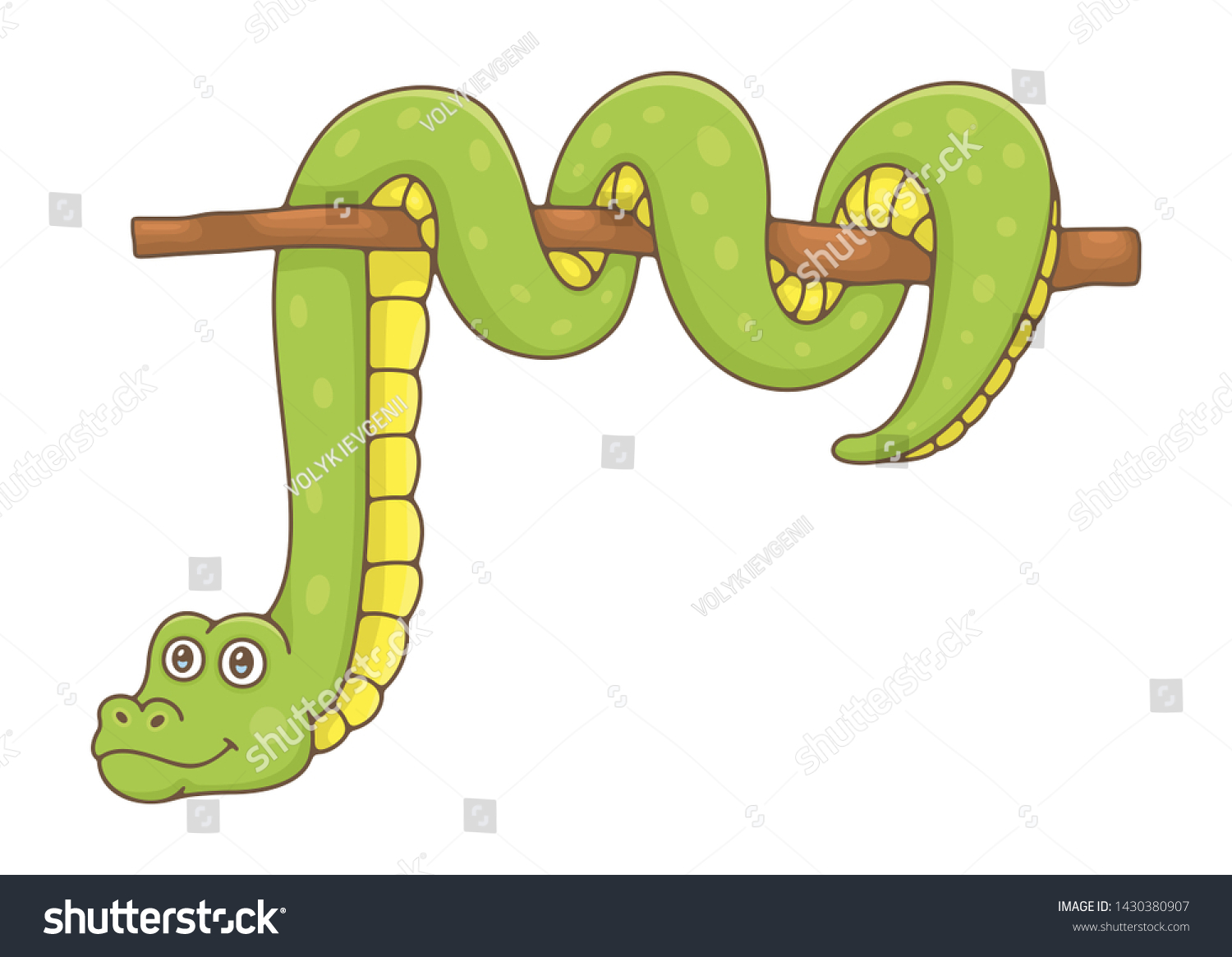 Snake Isolated On White Background Stock Illustration 1430380907