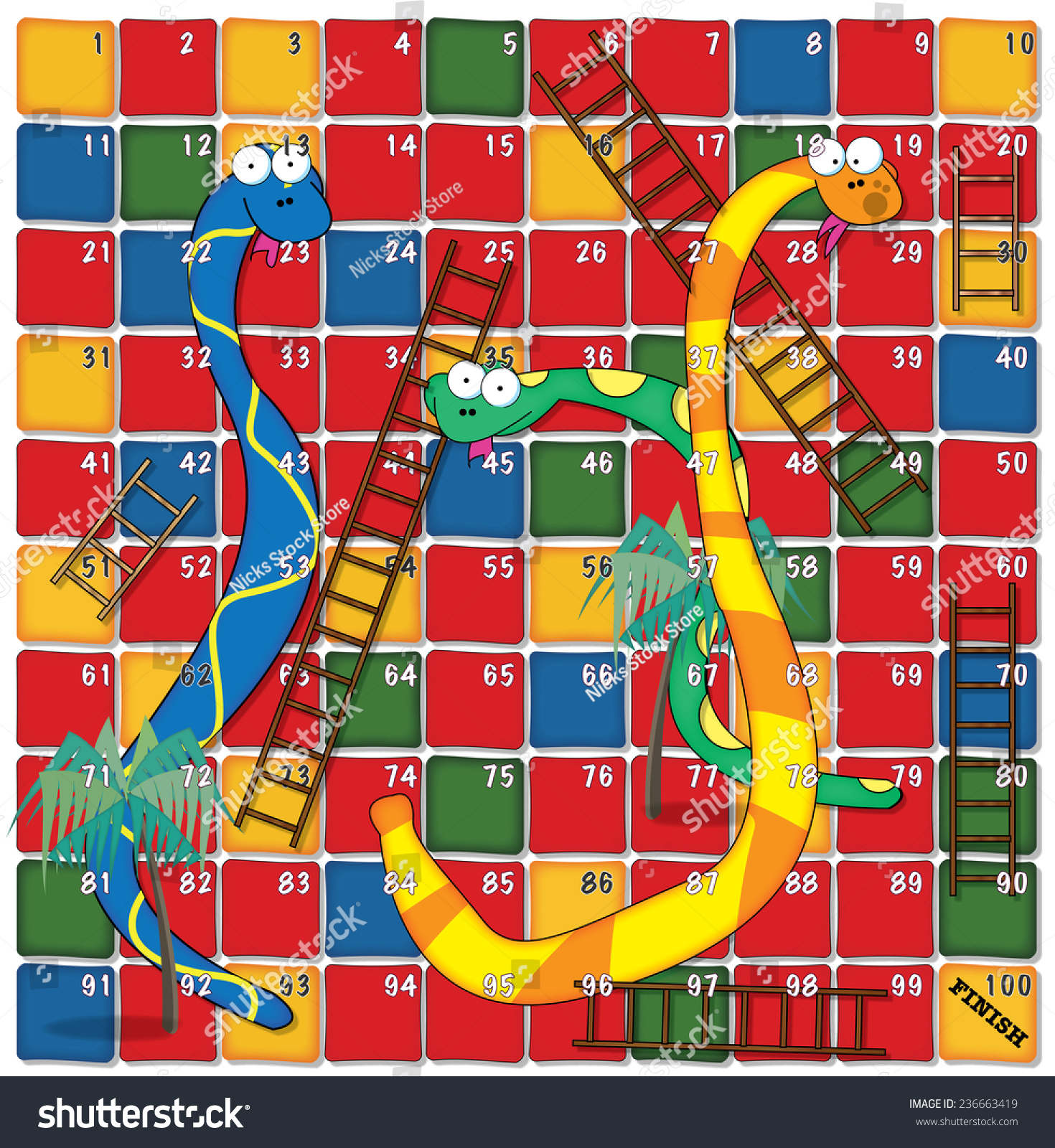 Snakes And Ladders. A Cartoon Snakes And Ladders Illustration ...