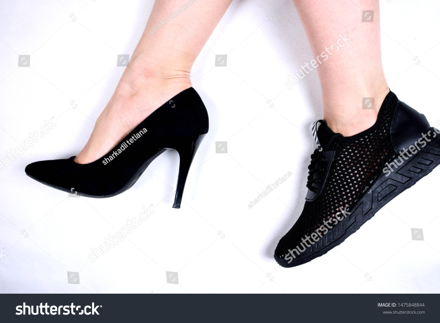 sneakers and heels
