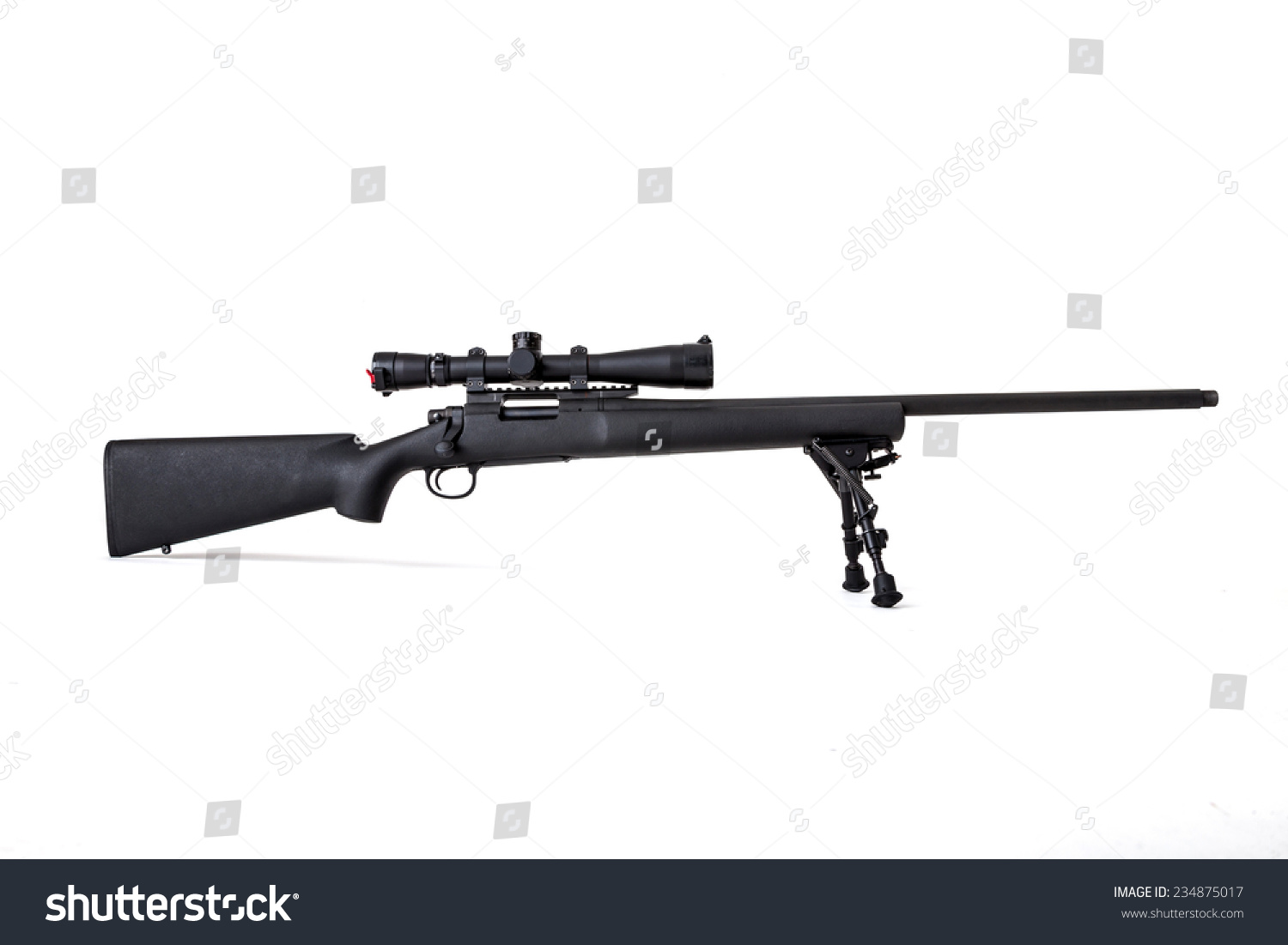 Sniper Rifle On Bipod Isolated On Stock Photo (Edit Now) 234875017