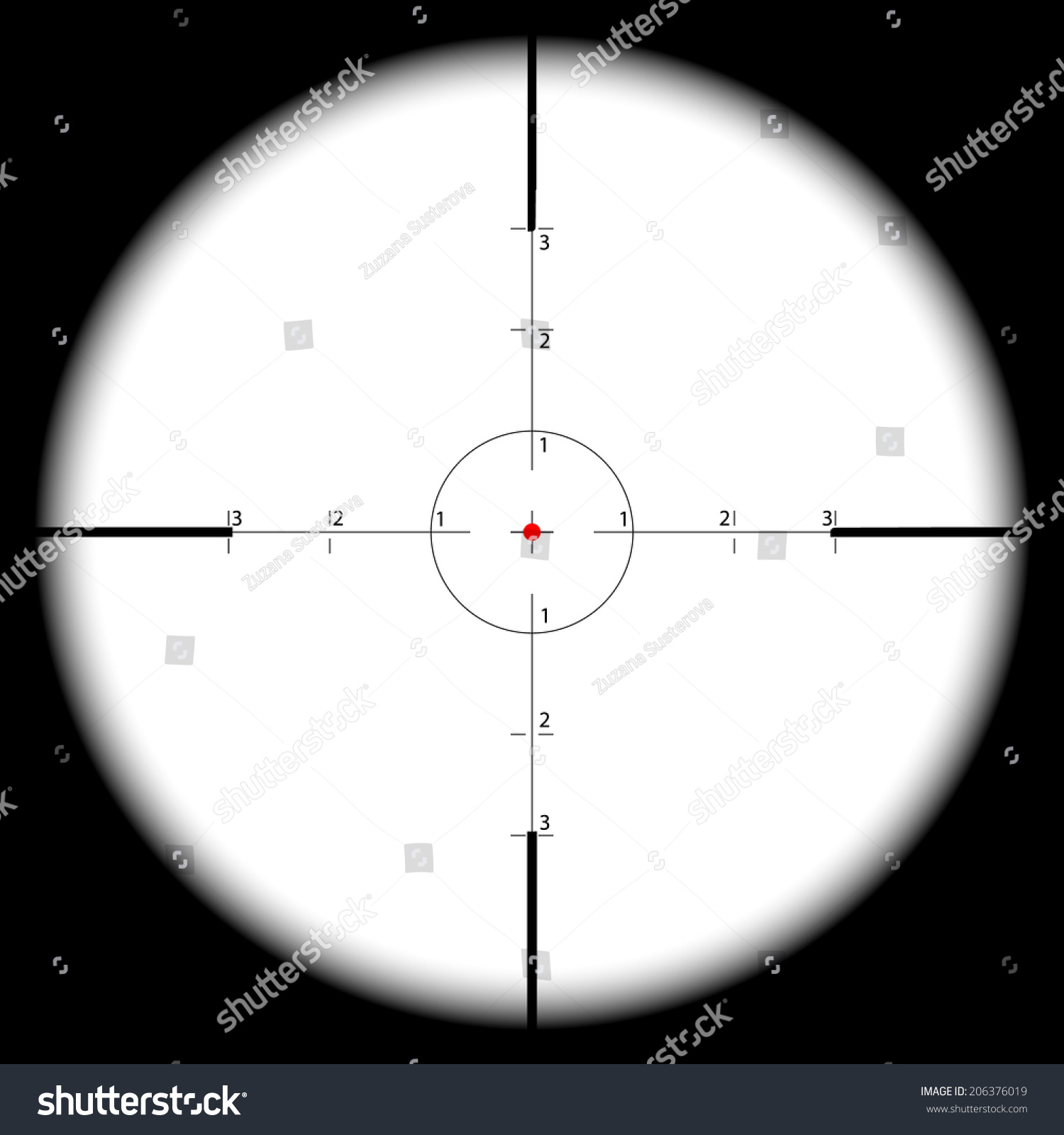 Sniper'S Scope Sight View Stock Photo 206376019 : Shutterstock