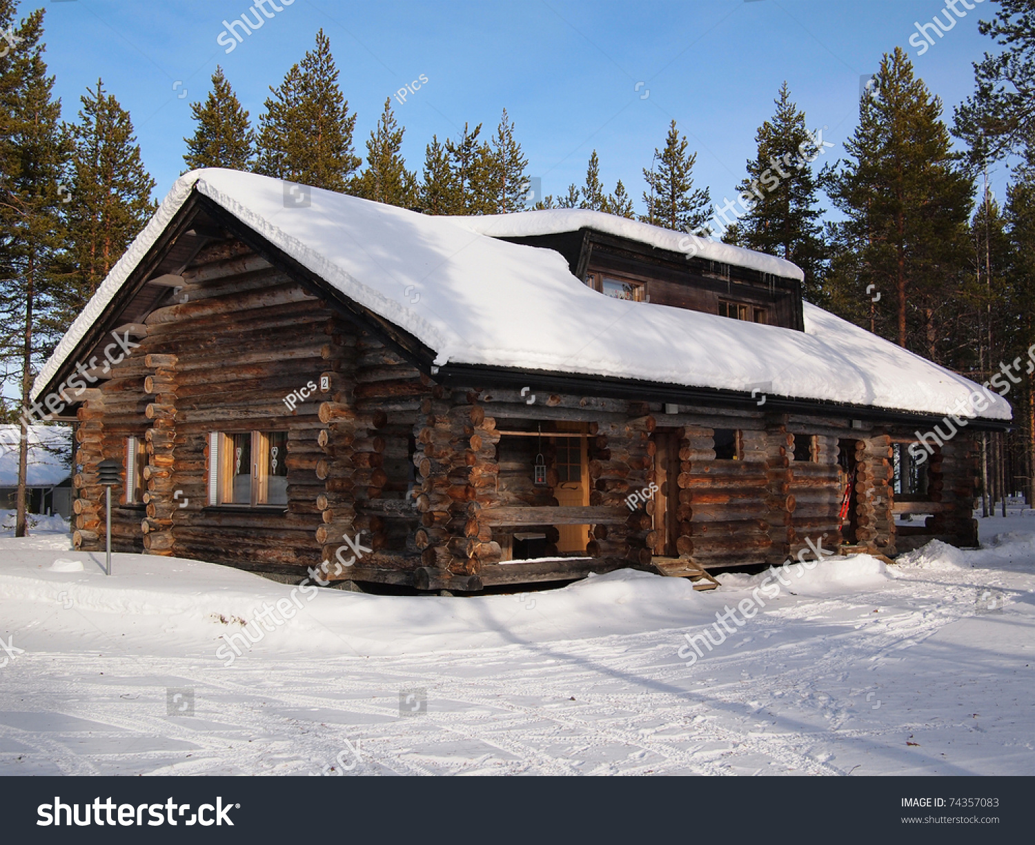 Snowcovered Log Cabin Holiday Resort Yllas Stock Photo Edit Now