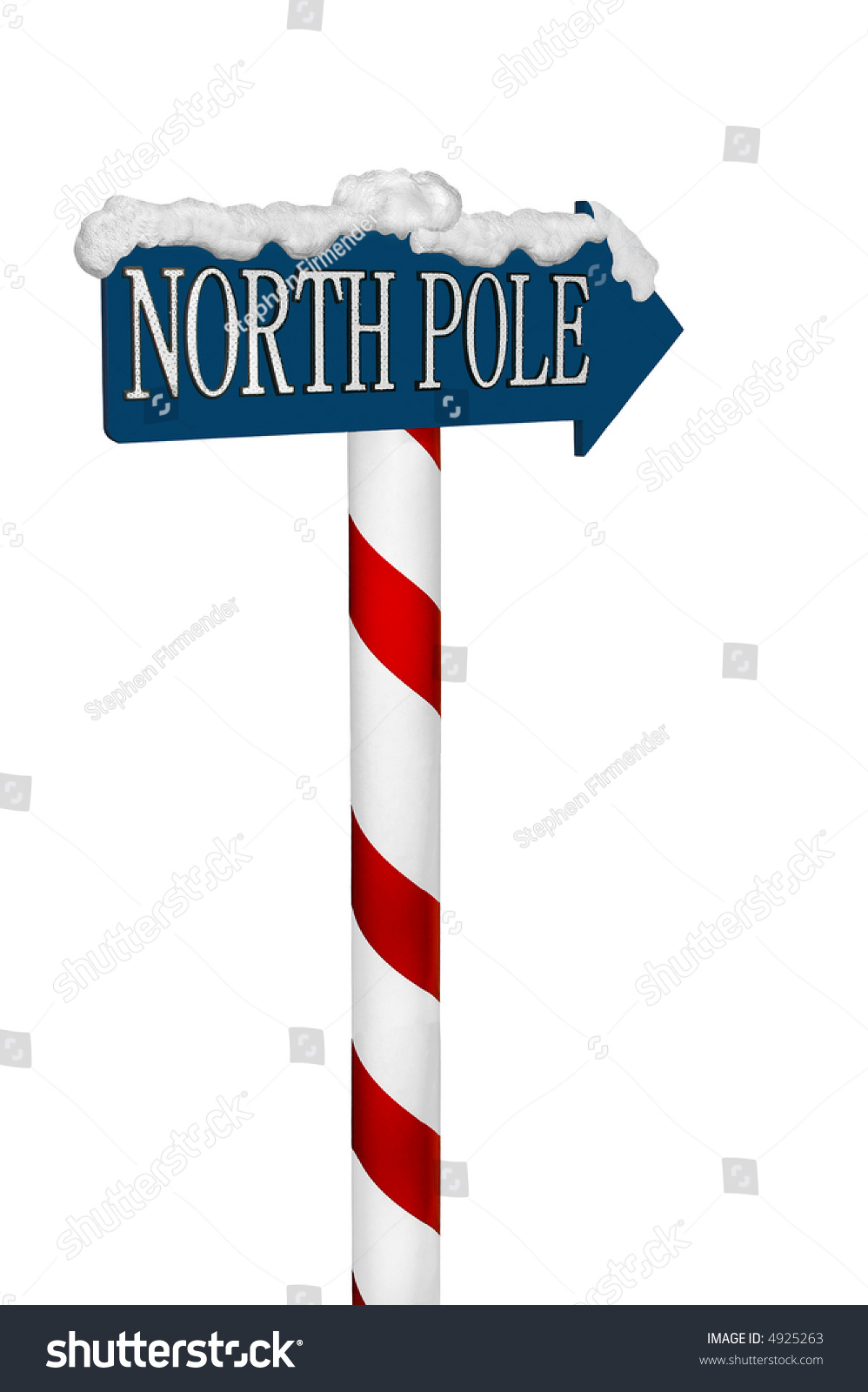 Snow Covered Sign For The North Pole Stock Photo 4925263 : Shutterstock