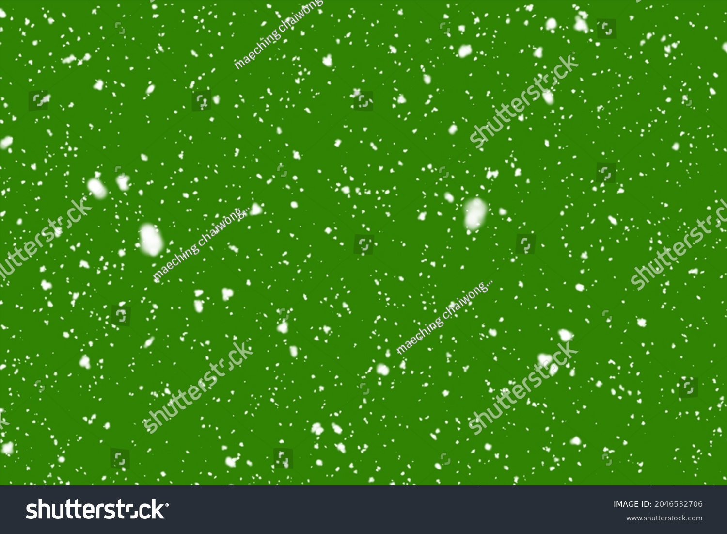 Snow Falling On Green Screen Background Stock Photo 2046532706 ...