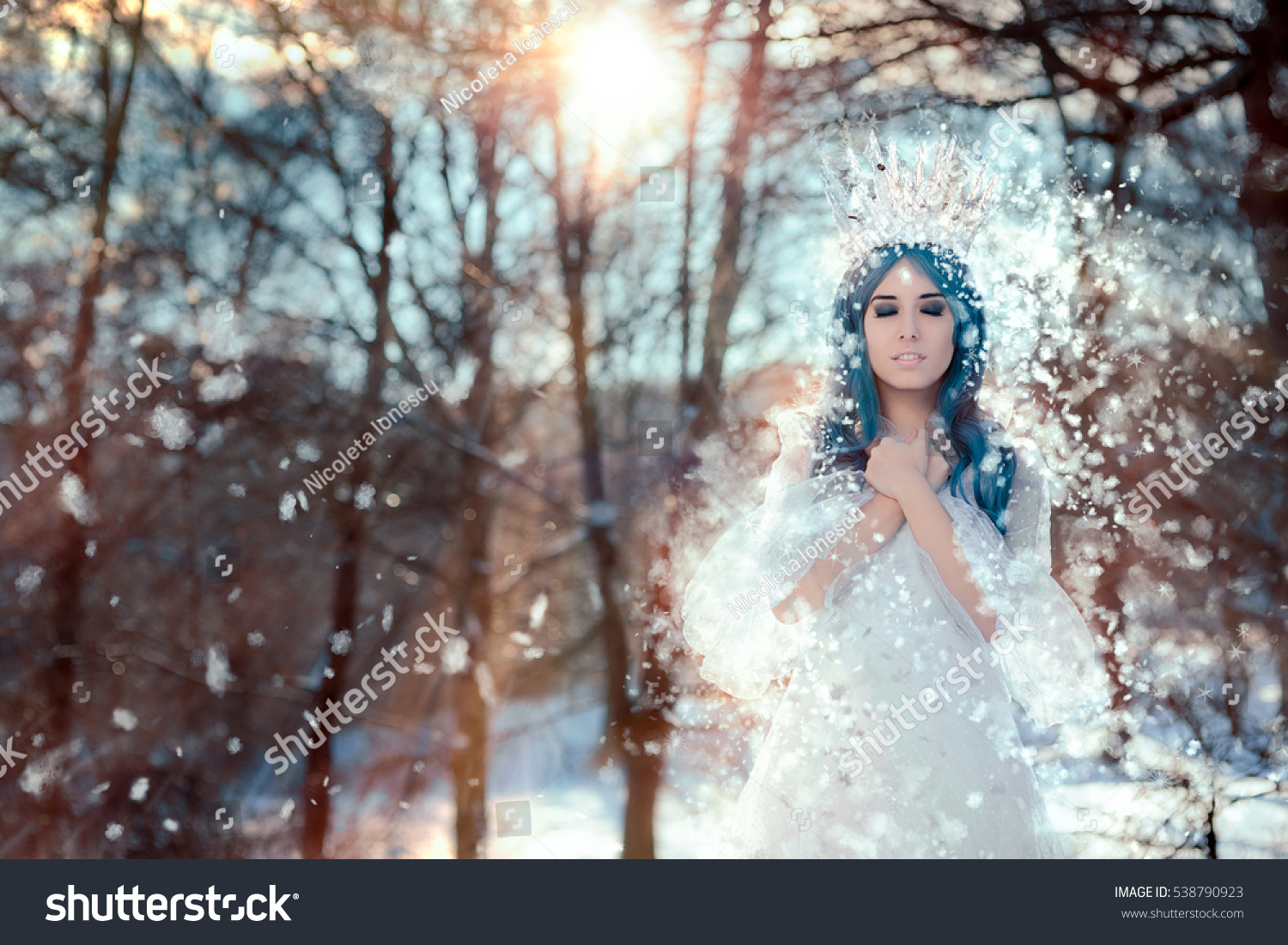 Snow Queen Winter Fantasy Landscape Beautiful Stock Photo Edit Now