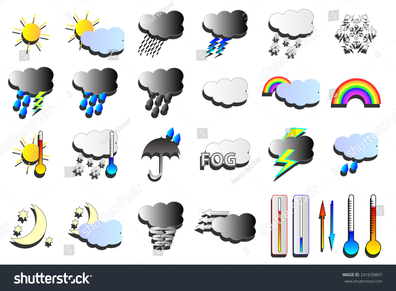 Wind And Rain Map Snow Wind Rain Weather Map Icons Stock Illustration 241639897 | Shutterstock