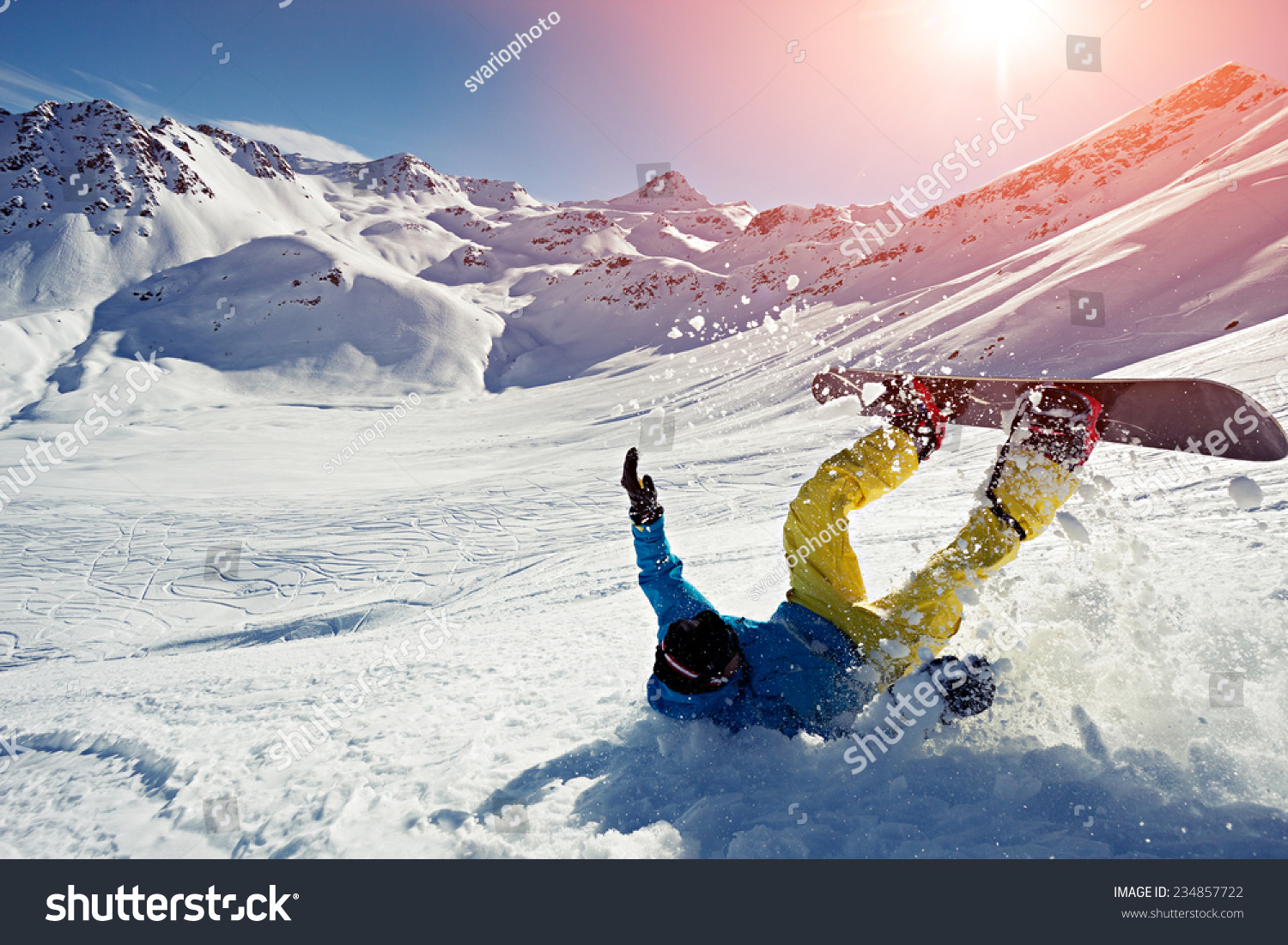 Snowboard Crash Stock Photo (Edit Now) 234857722