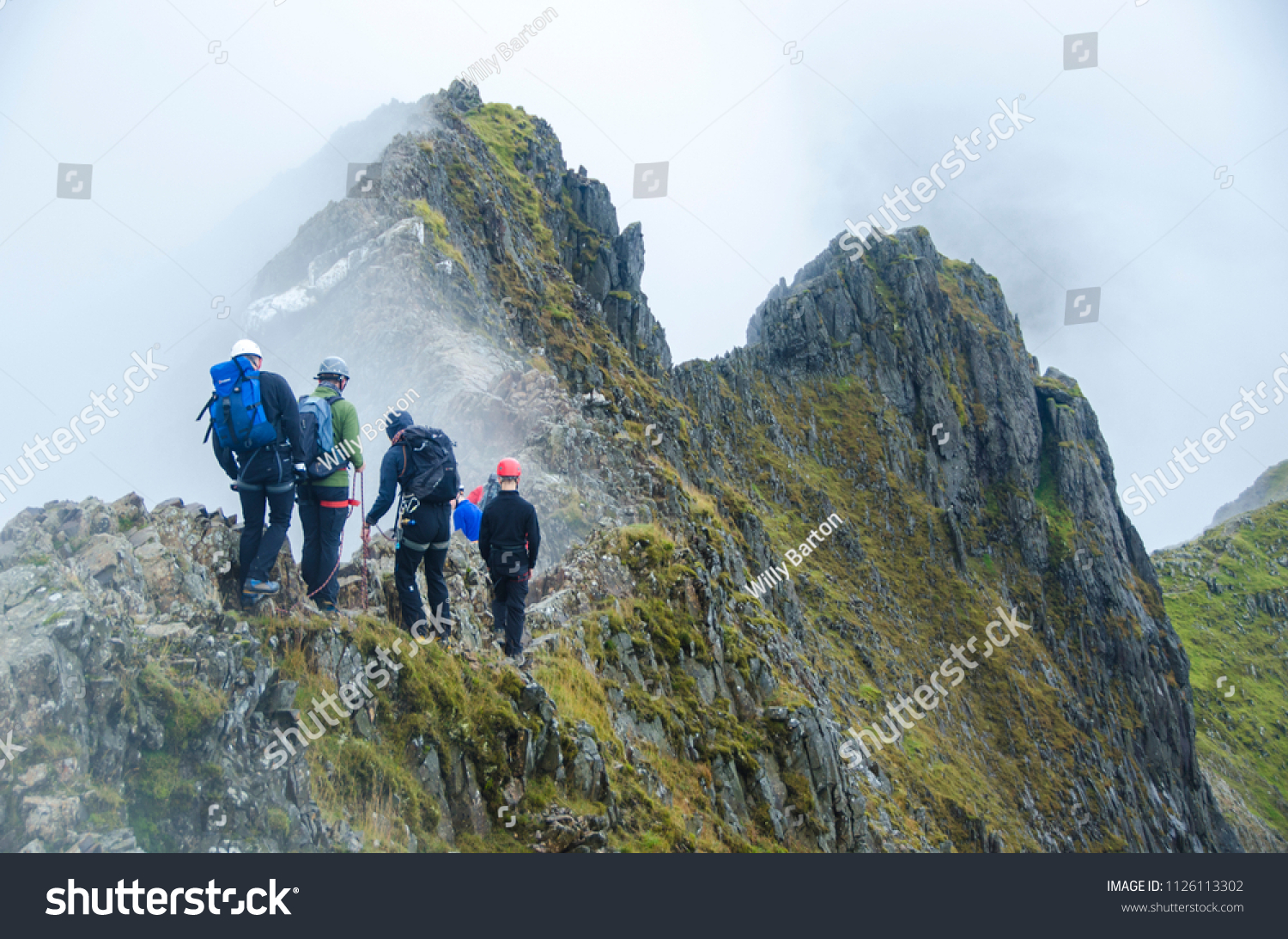 Snowdonia Wales September 2017 Group Climbers Stock Photo Edit