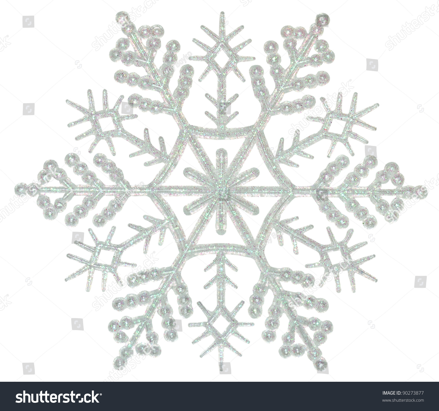 Snowflake On A White Background Stock Photo 90273877 : Shutterstock