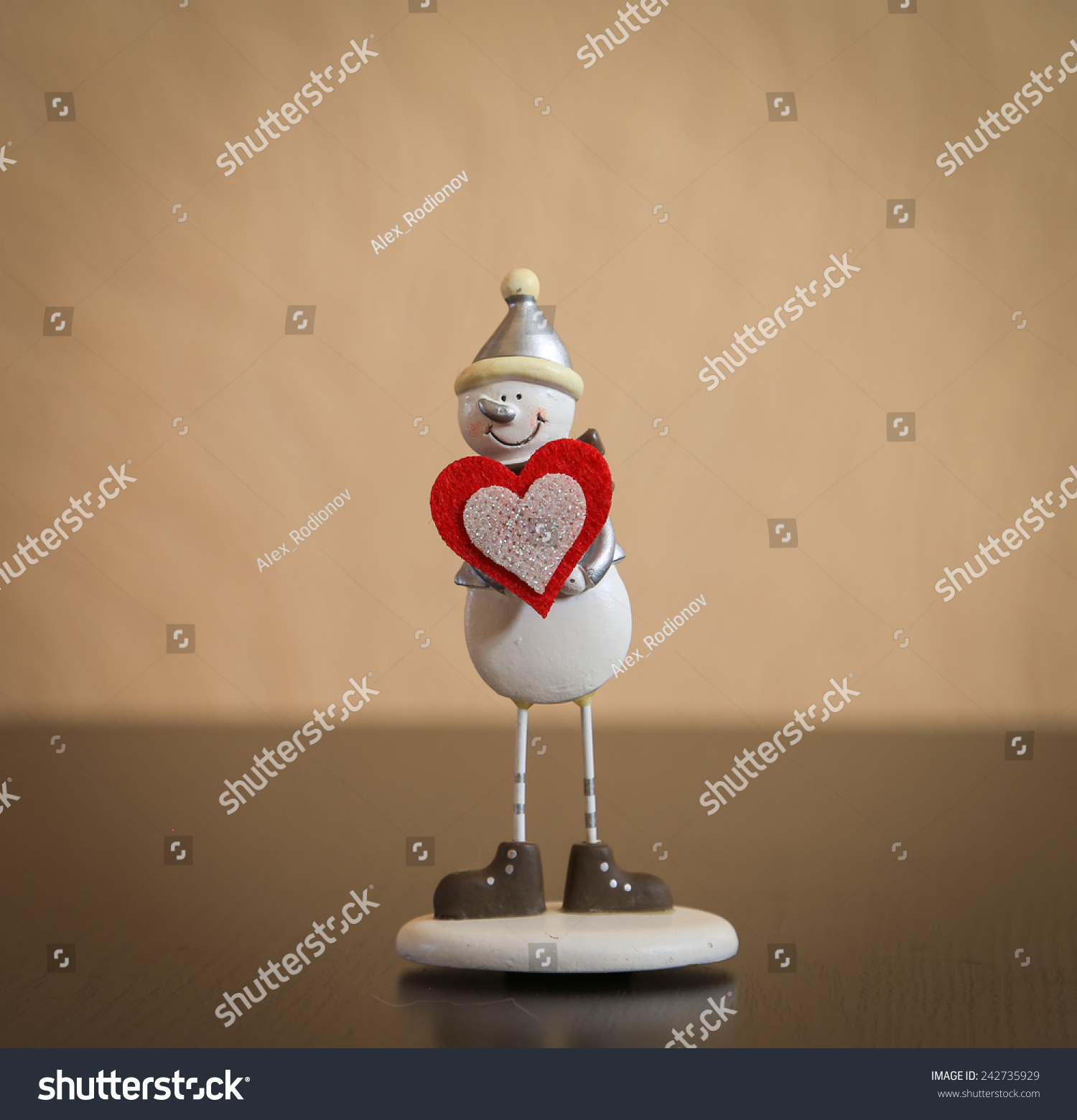 Snowman With Red Heart Snowman With Red Heart