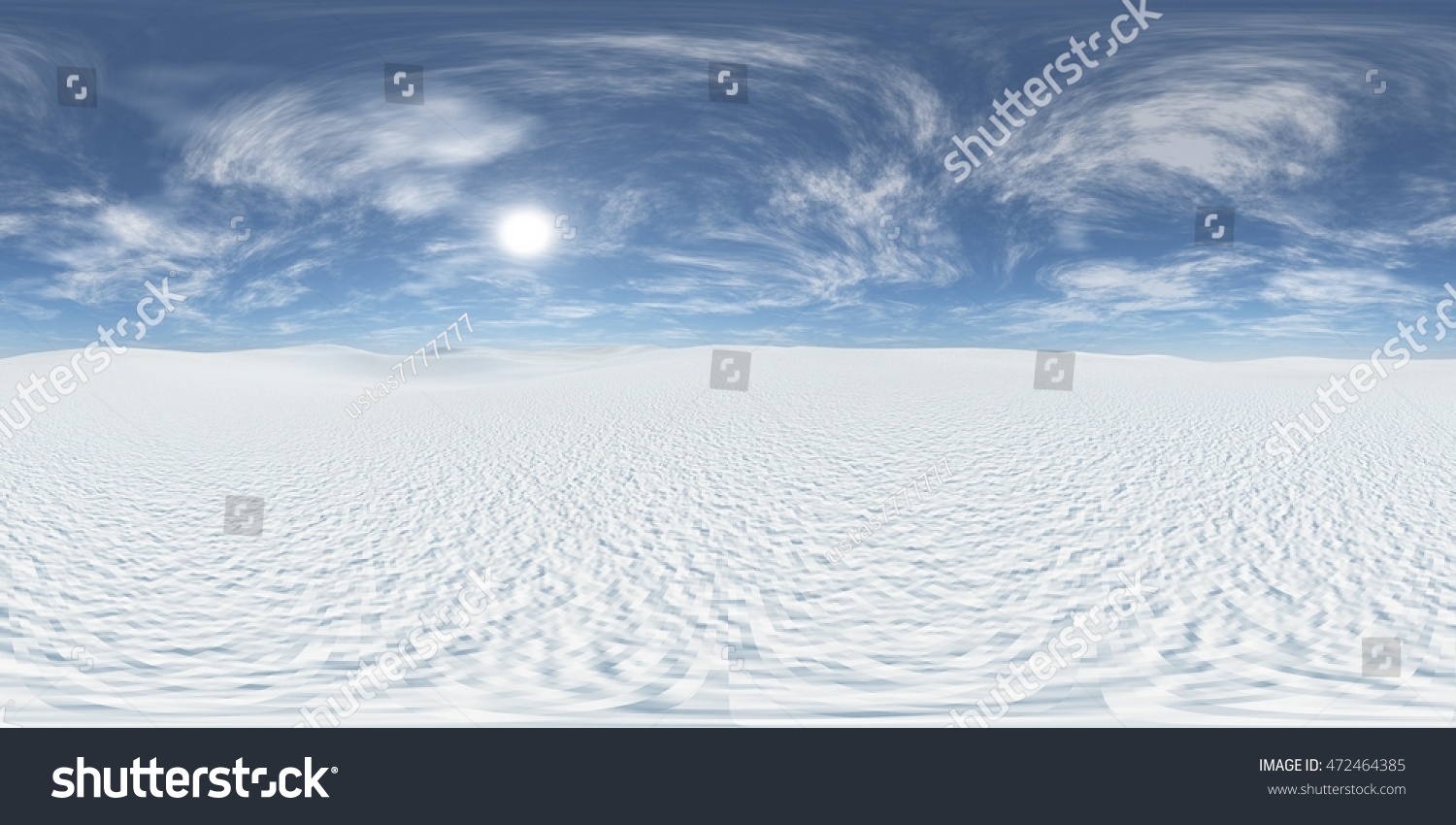 雪の多い砂漠 環境マップ Hdriの地図 等角投影 球状パノラマ 3dレンダリング のイラスト素材