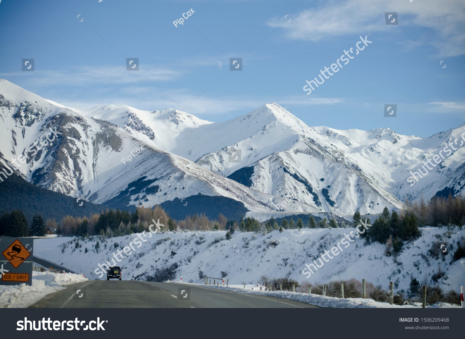 Snowy Mountains New Zealand Stock Photo Edit Now