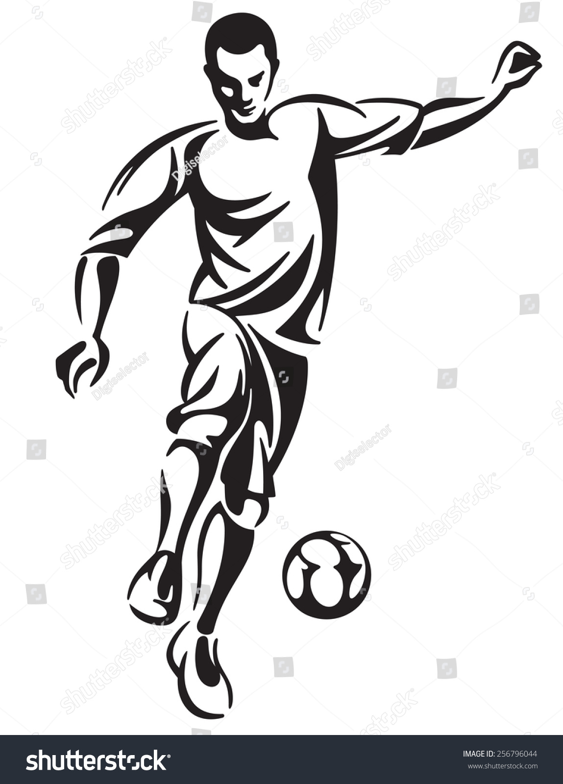 Soccer Football Player Motion Illustration Stock Illustration 256796044