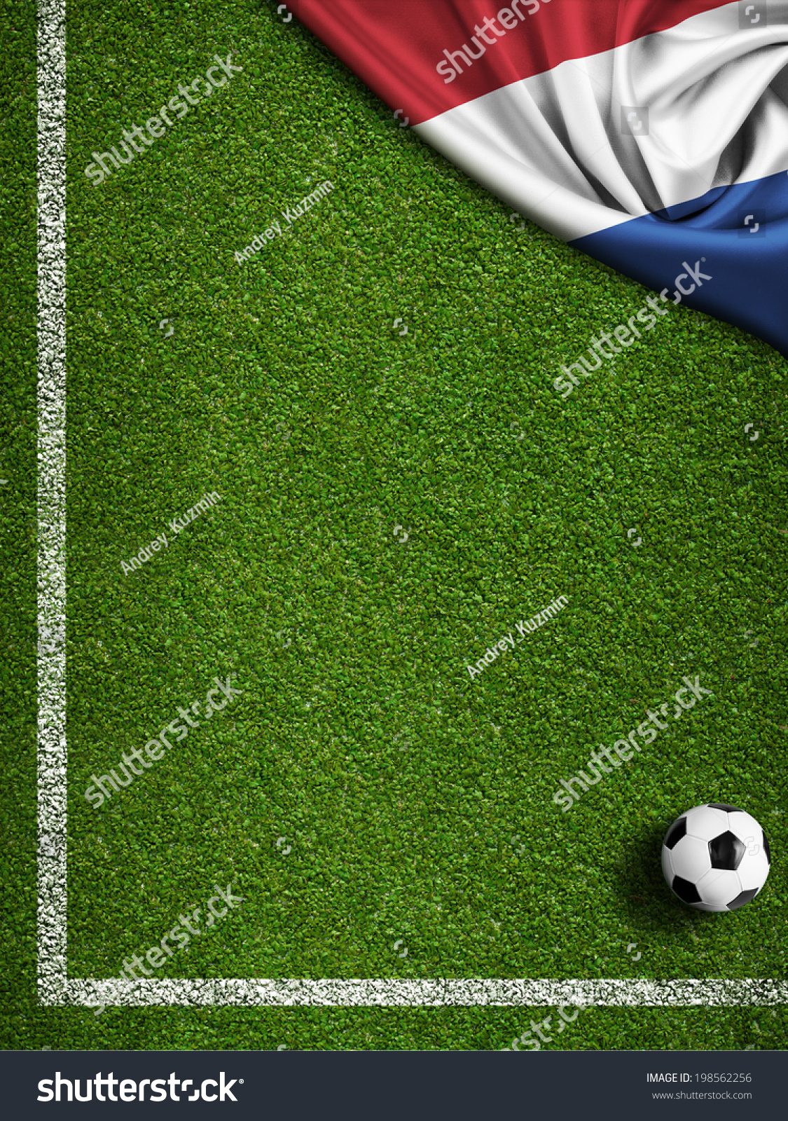 Soccer Football Field Flag Nederland Stock Illustration 198562256