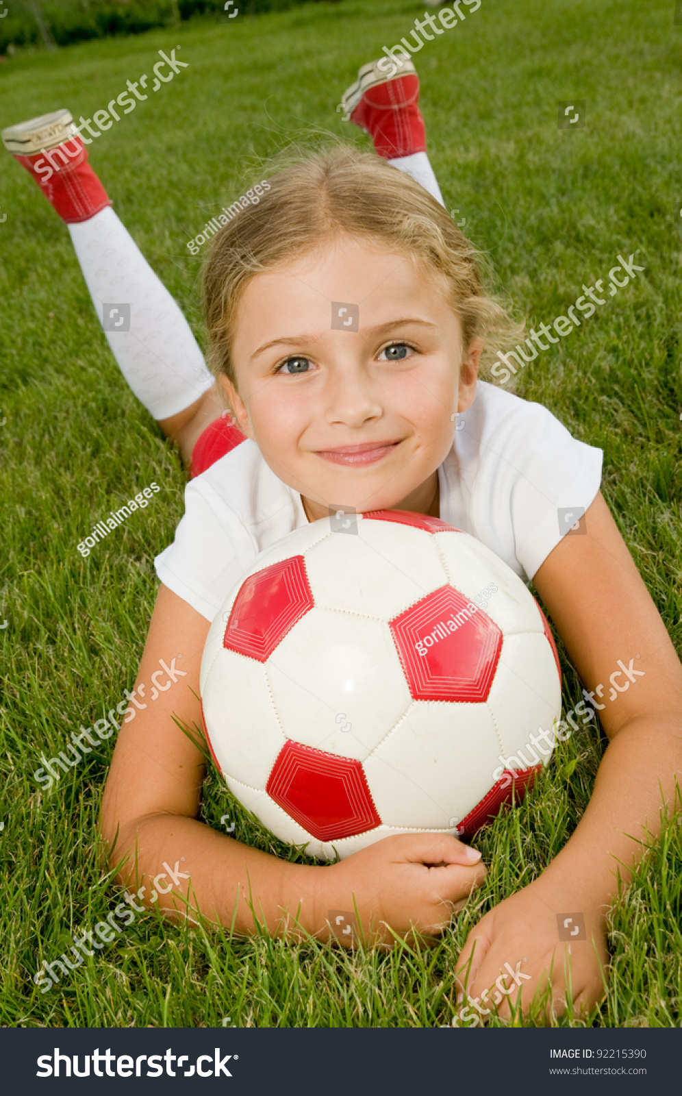 Soccer Portrait Little Girl Soccer Player Stock Photo 92215390 ...