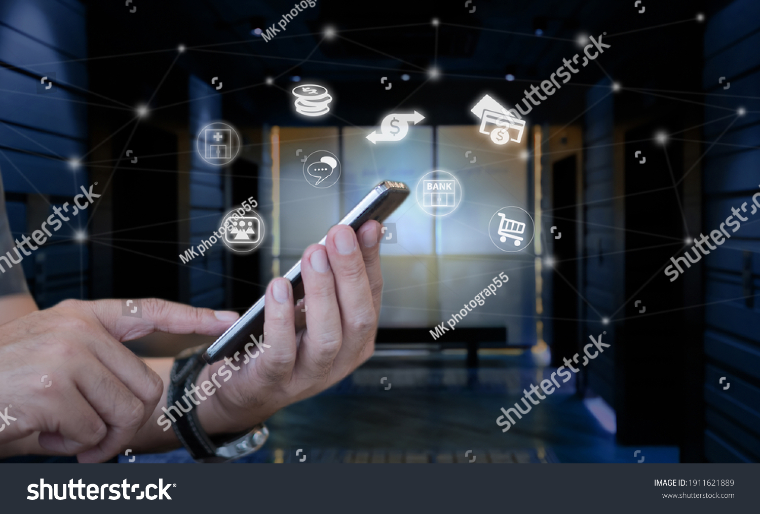 Social Banking Network Financial Transaction Cashless Stock Photo