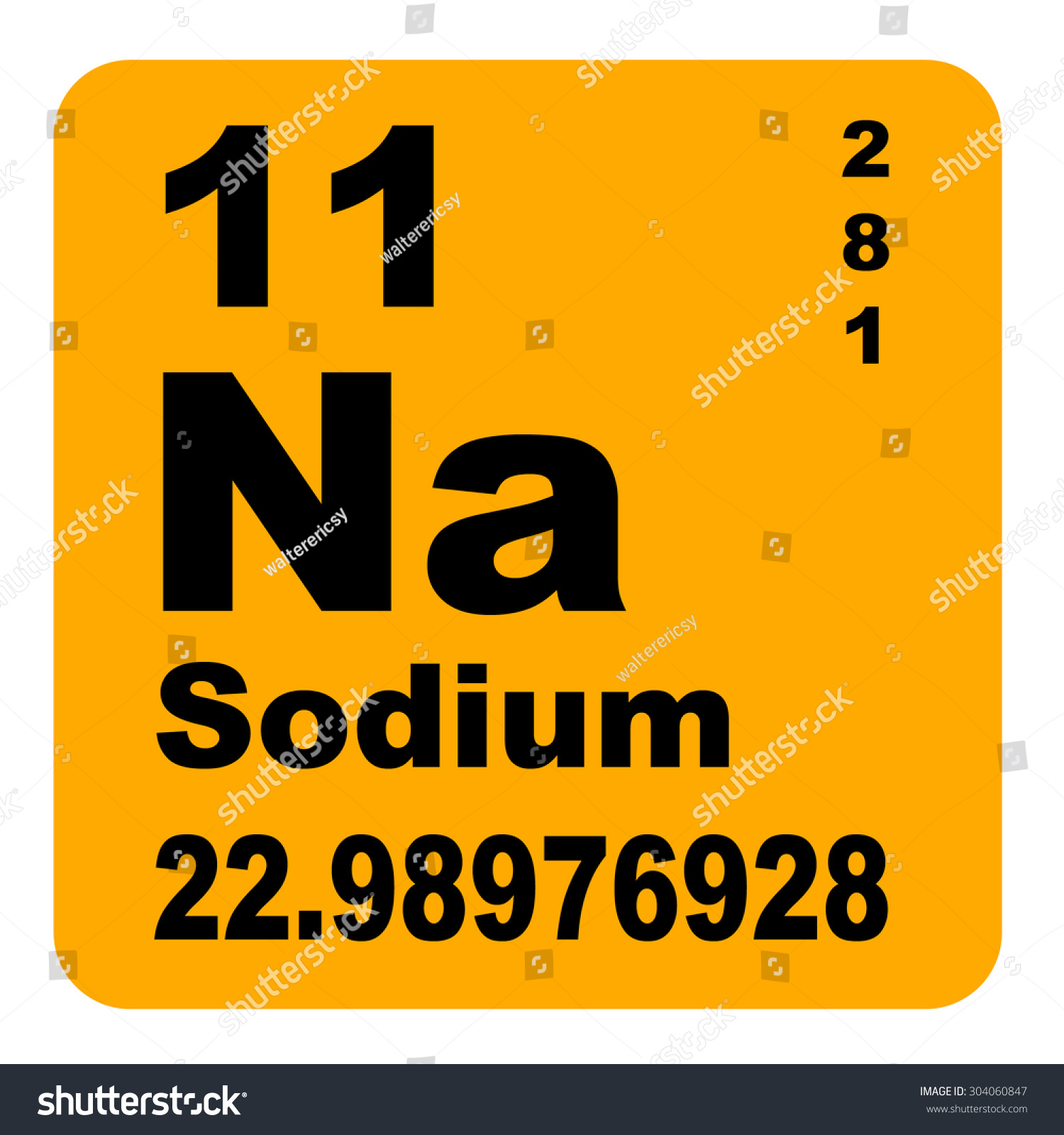 Sodium Periodic Table Elements Stock Illustration 304060847