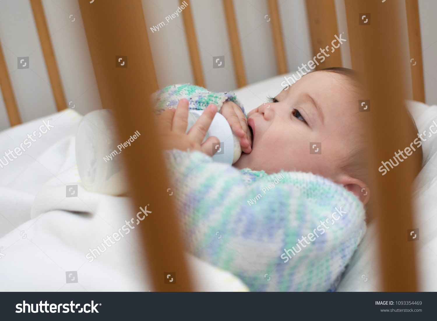 Soft Focused Baby Lay Down Crib Stock Photo Edit Now 1093354469