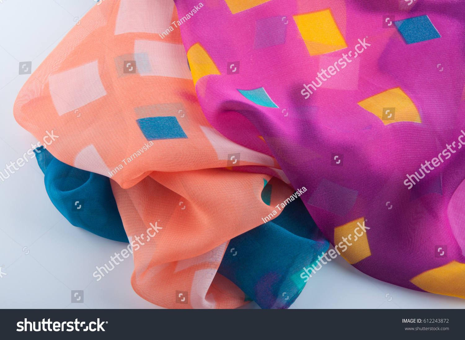 multi colored chiffon fabric