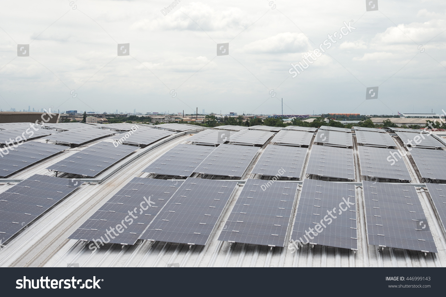 Solar Cell Panels Photovoltaic Power Plant Stock Photo 446999143 ...