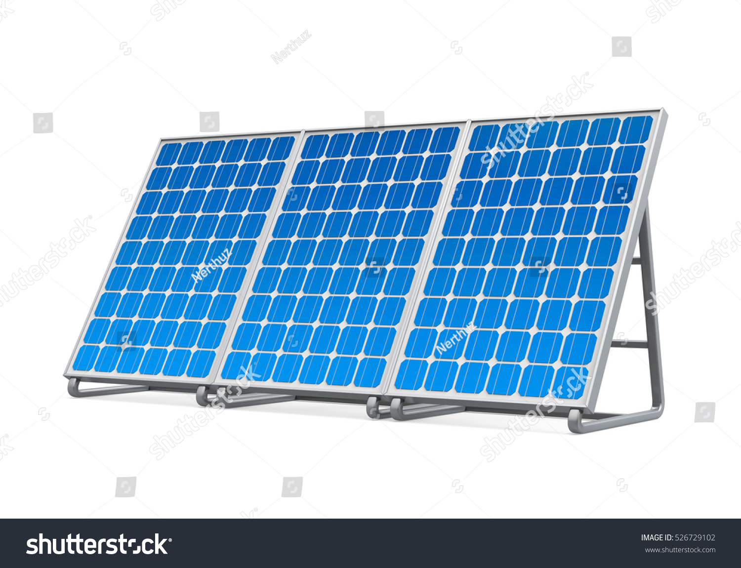 Solar Panel Isolated 3d Rendering Stock Illustration 526729102 ...