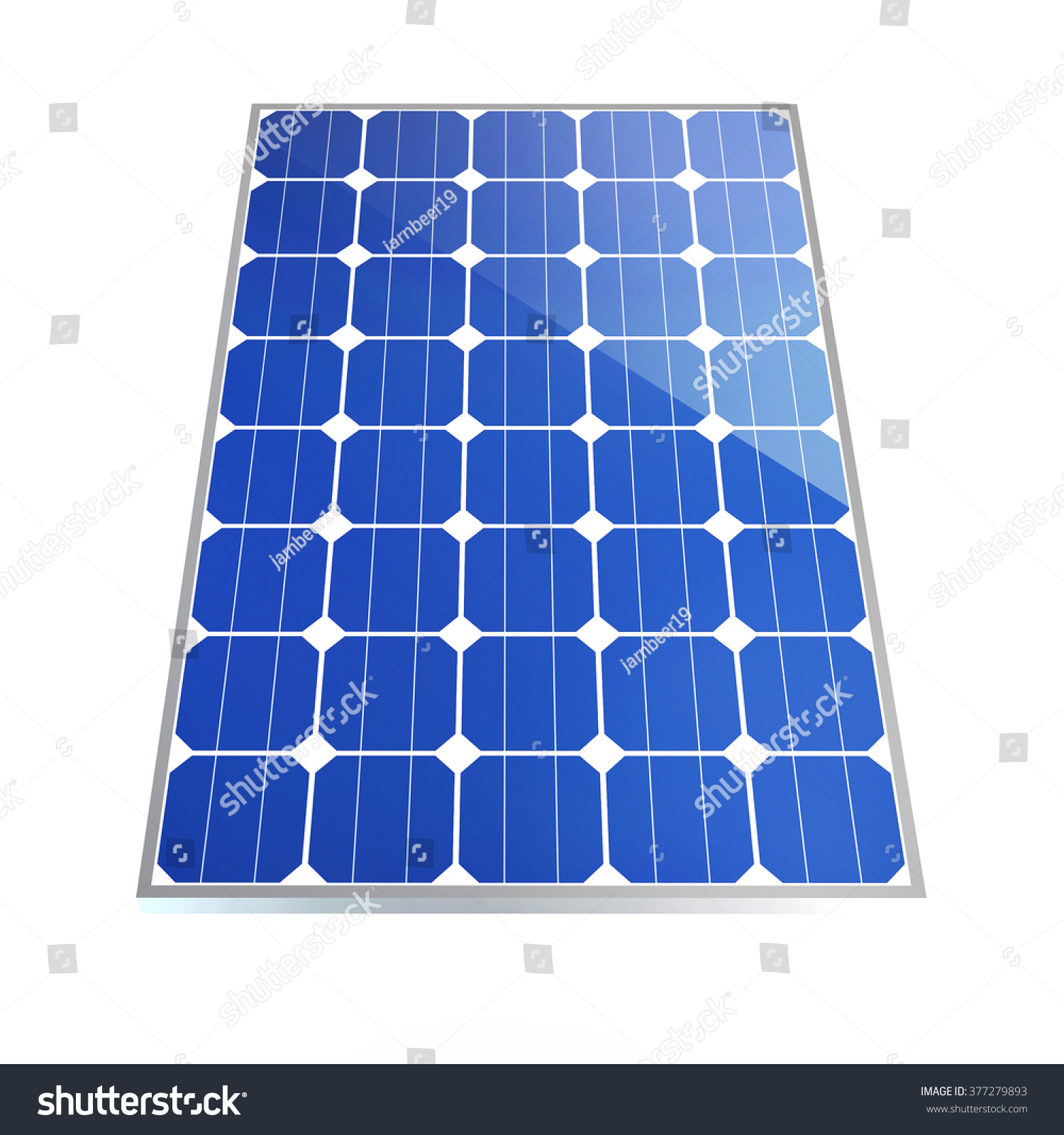 Solar Panels On White Background Stock Photo 377279893 : Shutterstock