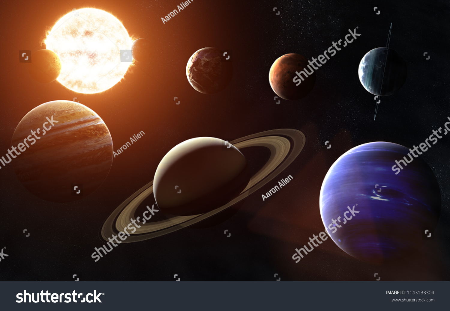 Solar System All Planets On One Stock Photo Edit Now 1143133304