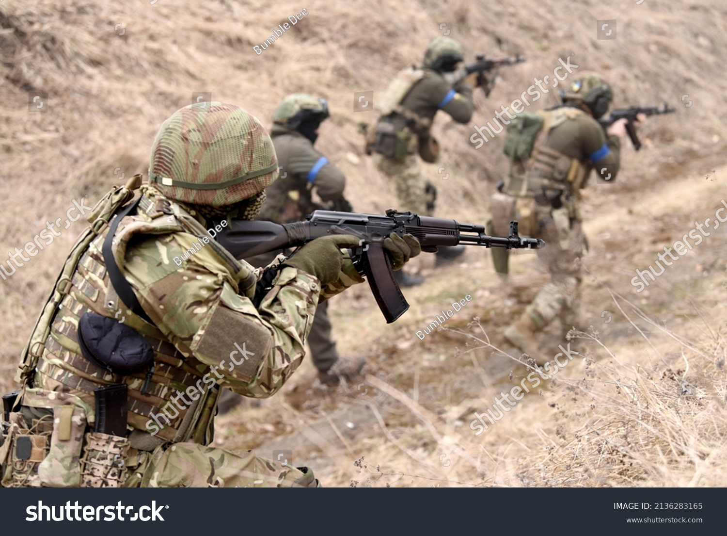 Soldiers During Combat Ukrainian Soldiers Assault Stock Photo ...