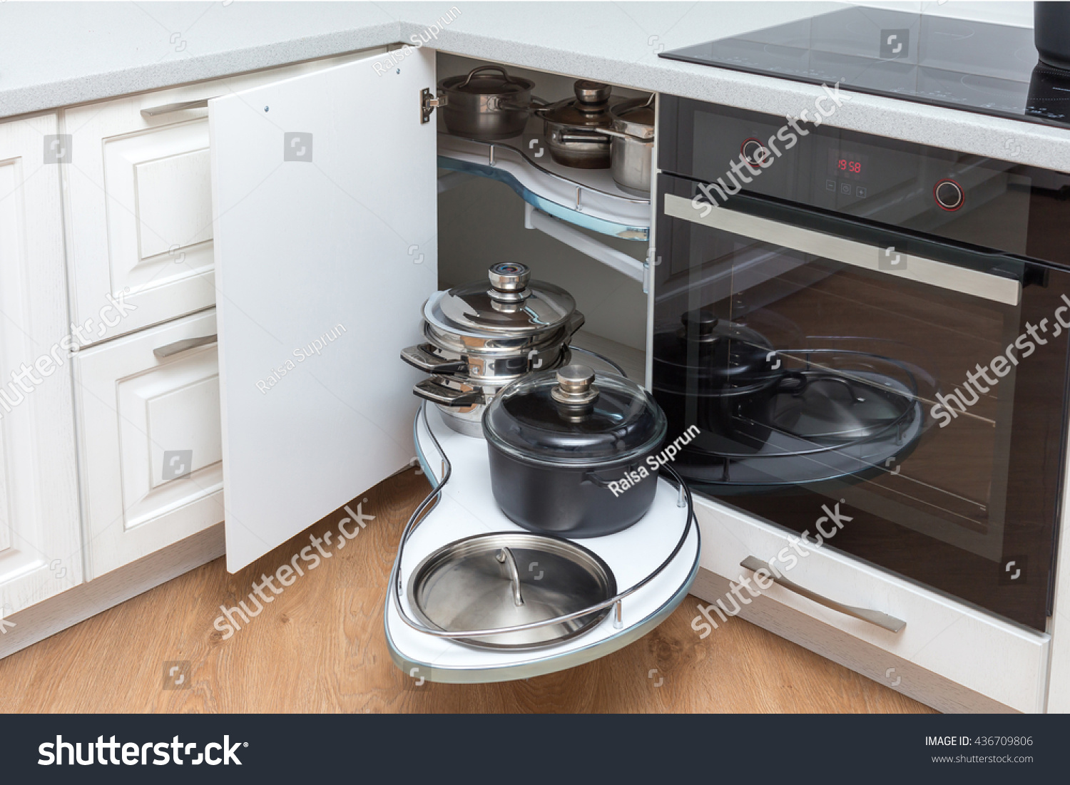 Solution Kitchen Corner Storage Cupboard Corner Stock Photo Edit