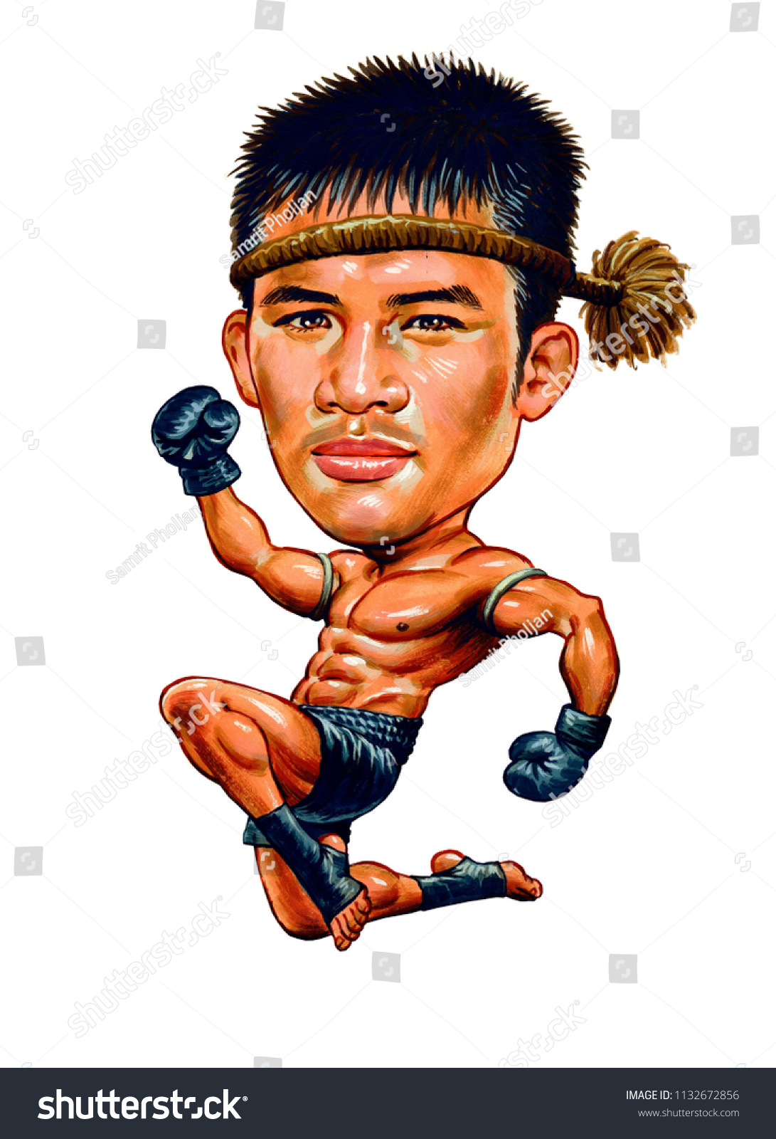 Sombat Banchamek Aka Buakaw Banchamek Thai Stock Illustration 1132672856