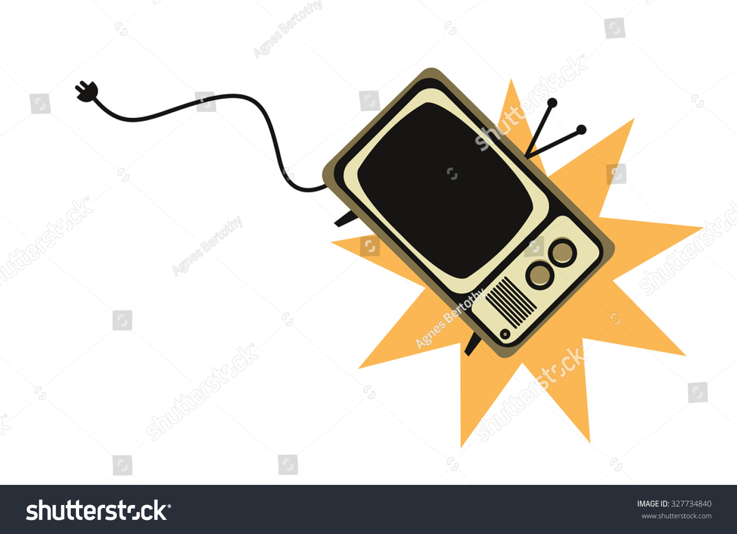 Somebody Throws Old Tv Away Stock Illustration 327734840