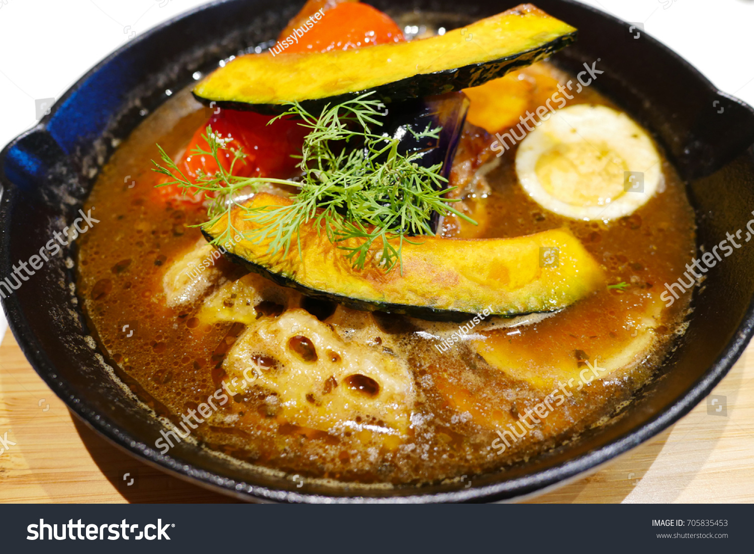 Soup Curry Chicken Vegetables Japanese Original Stock Photo Edit Now 705835453