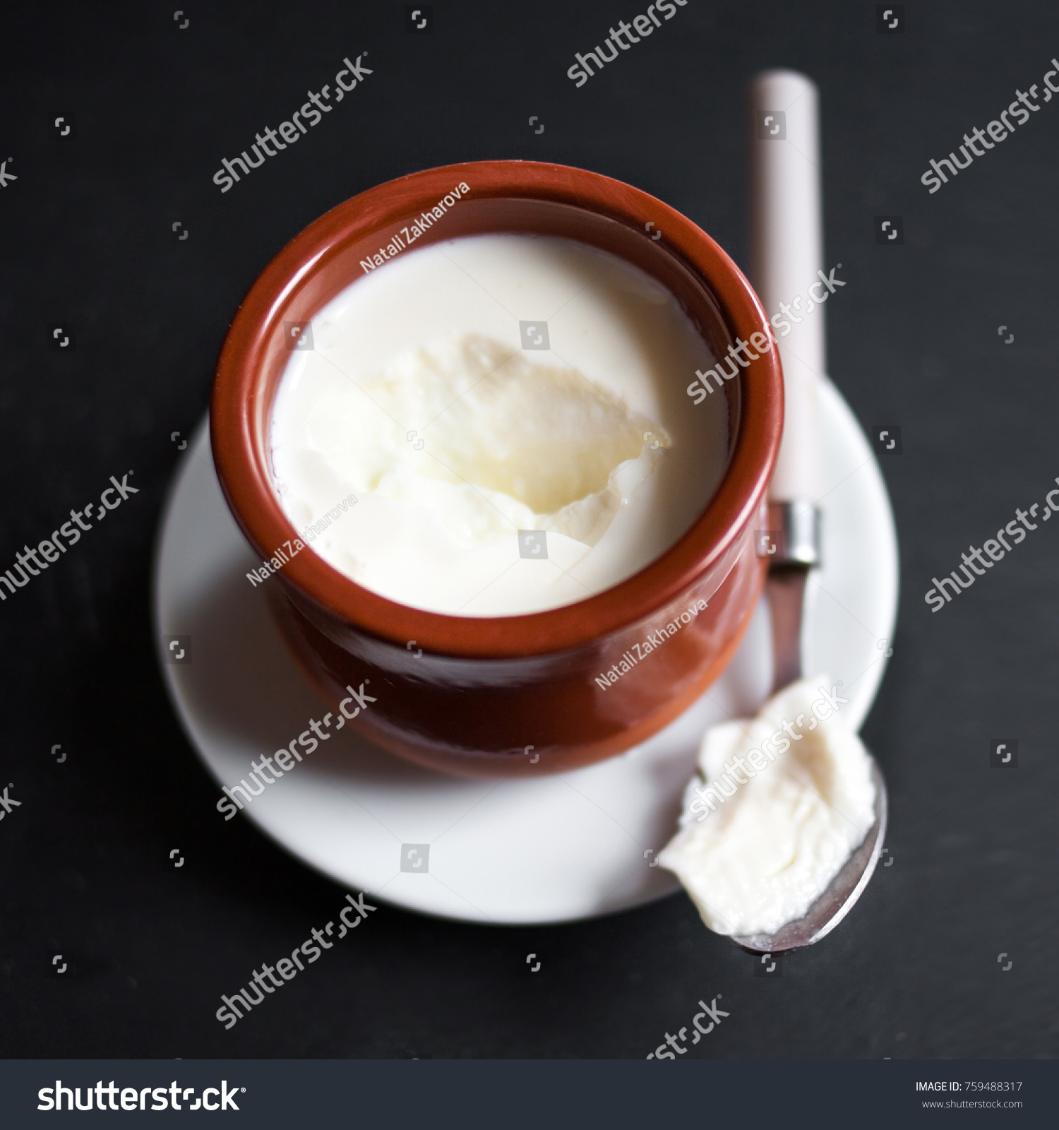 Sour Cream Natural Cottage Cheese Curd Stock Image Download Now