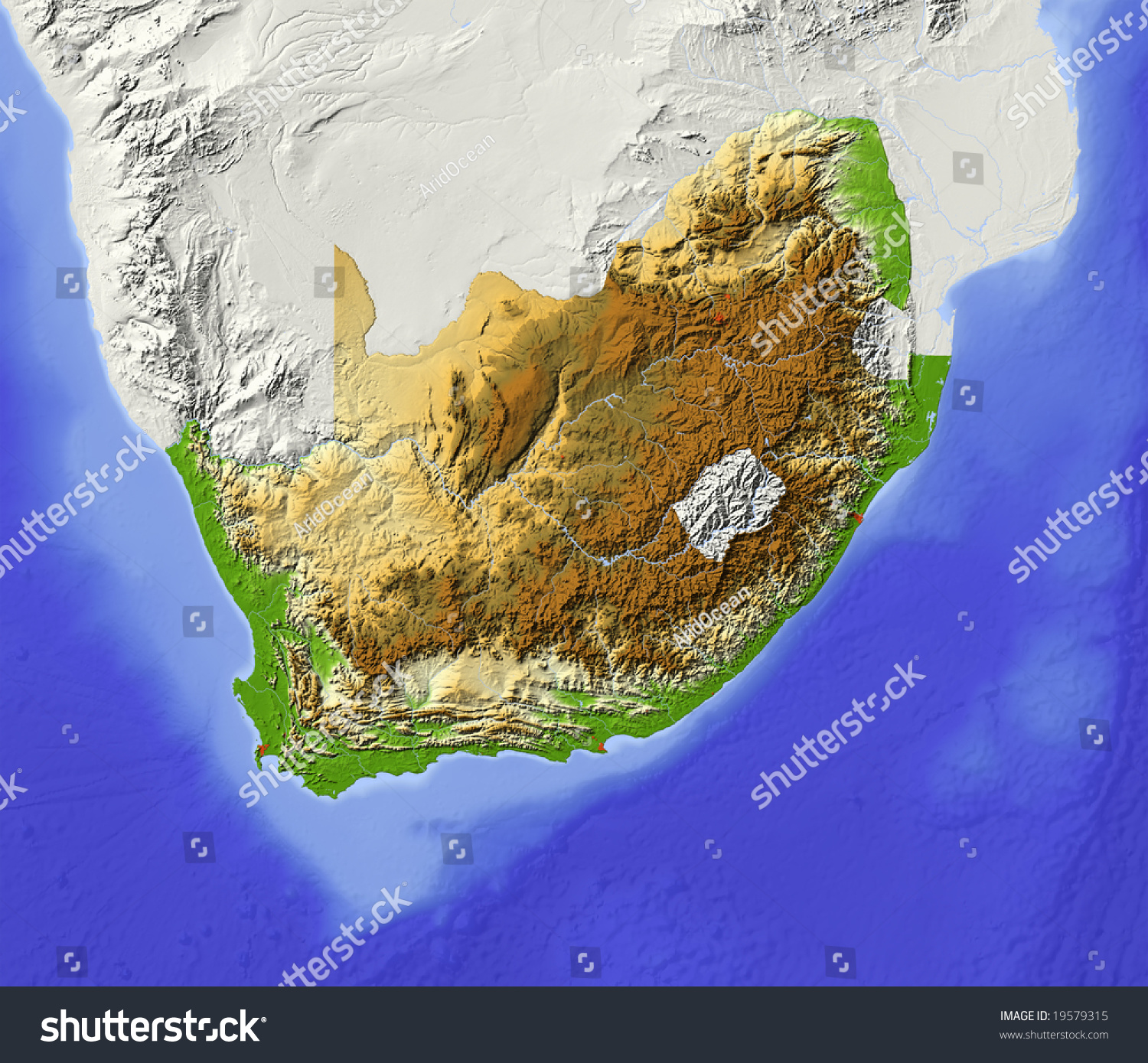 Detailed Political Map Of South Africa With Relief So - vrogue.co