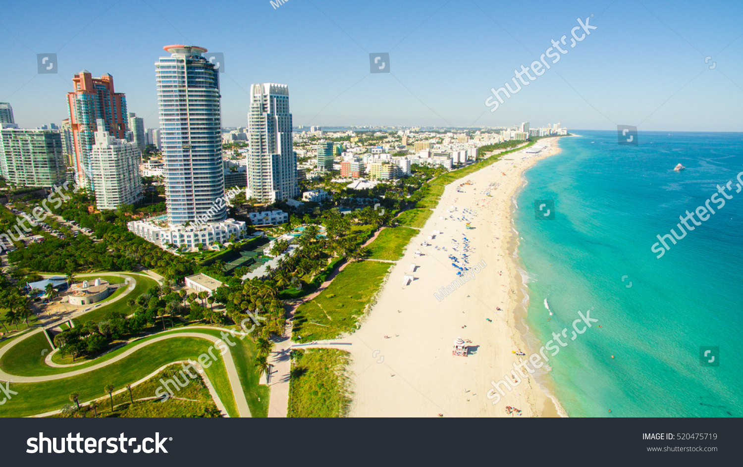 South Beach, Miami Beach. Florida. Aerial View. Paradise. South Pointe ...