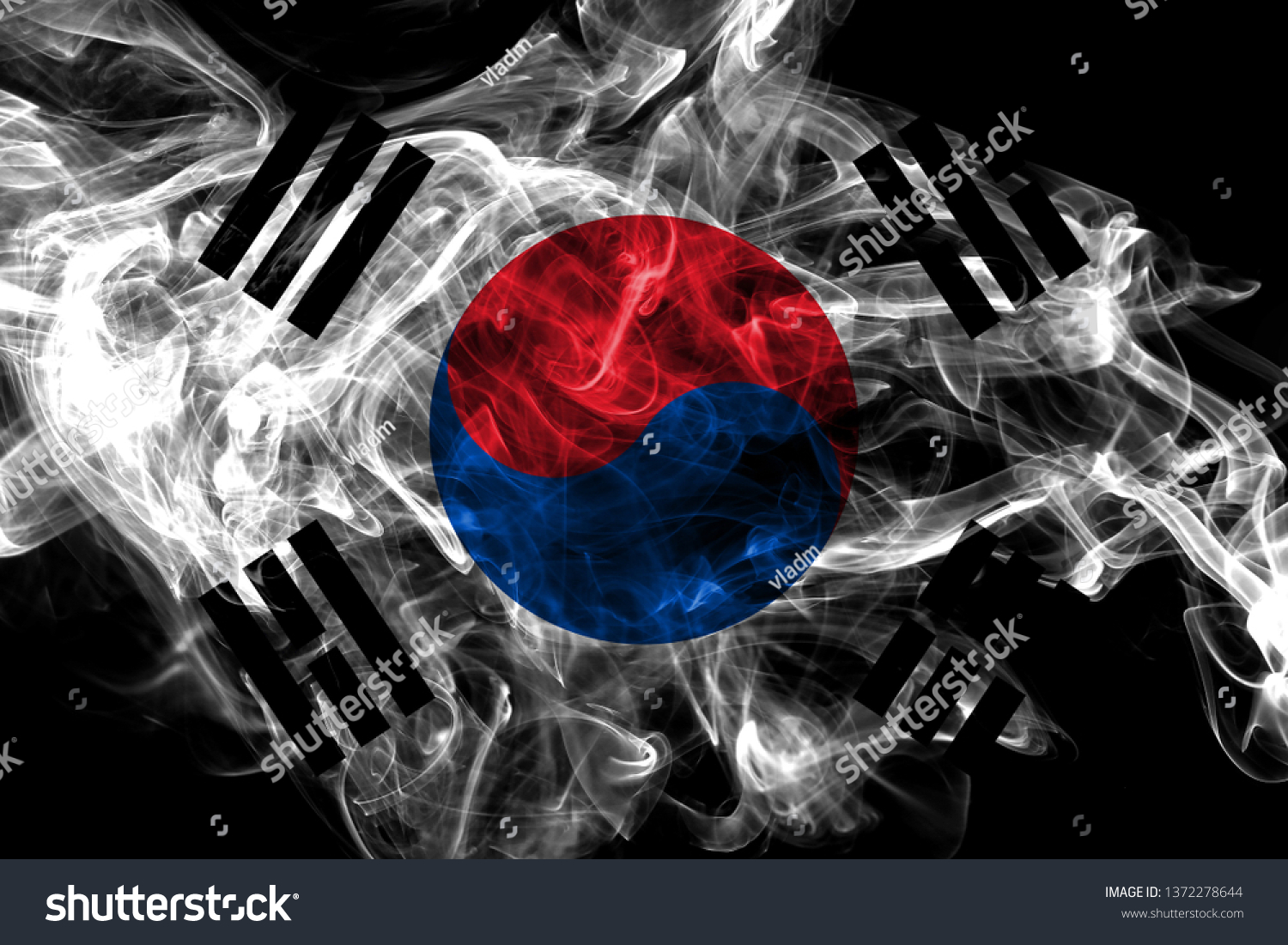 South Korea Smoke Flag Isolated On Stock Photo Edit Now - 