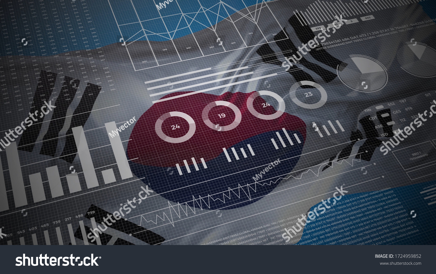 South Korea Statistics Infographics Financial Market ภาพประกอบสต็อก 1724959852 Shutterstock 