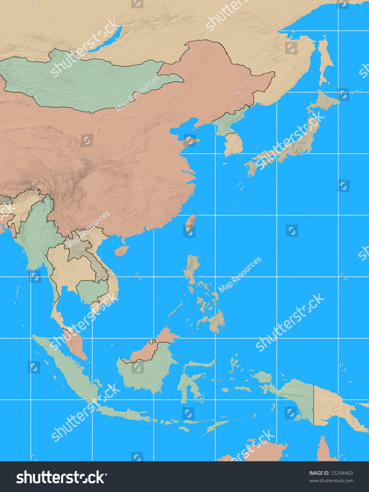 国境を持つ東南アジアの地図 のイラスト素材