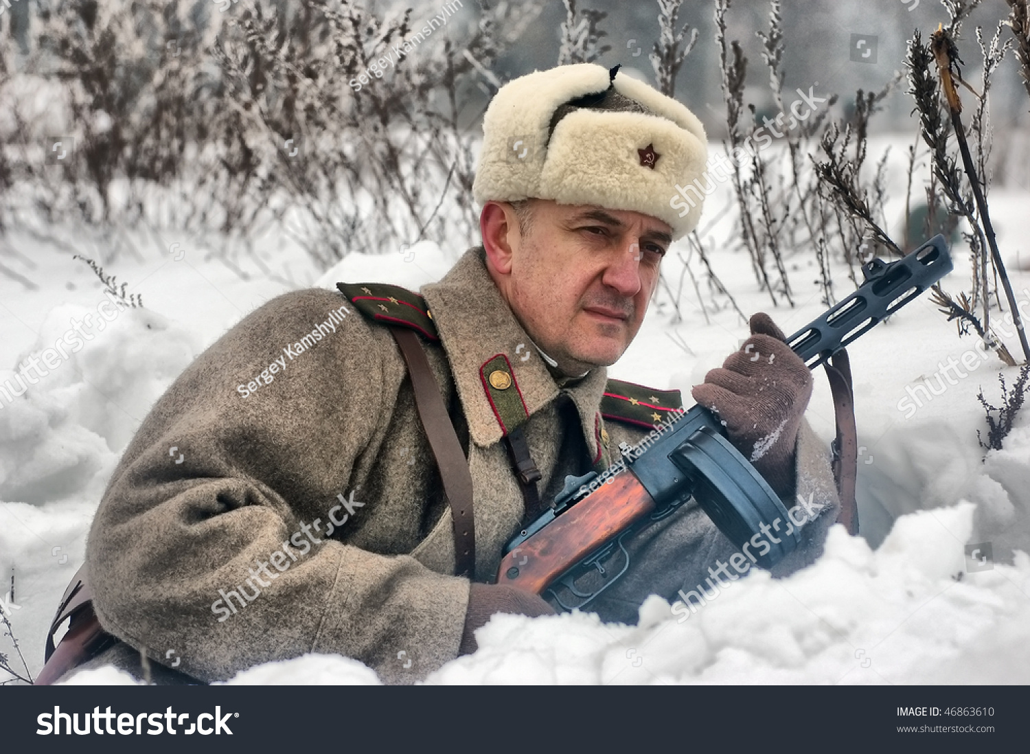Soviet Officer Of Ww2.Reenactment Stock Photo 46863610 : Shutterstock