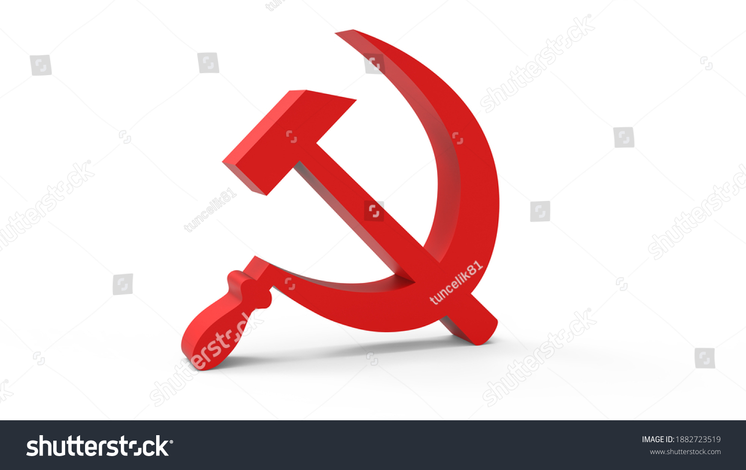 Soviet Union Sickle Hammer Symbol 3d Stock Illustration 1882723519