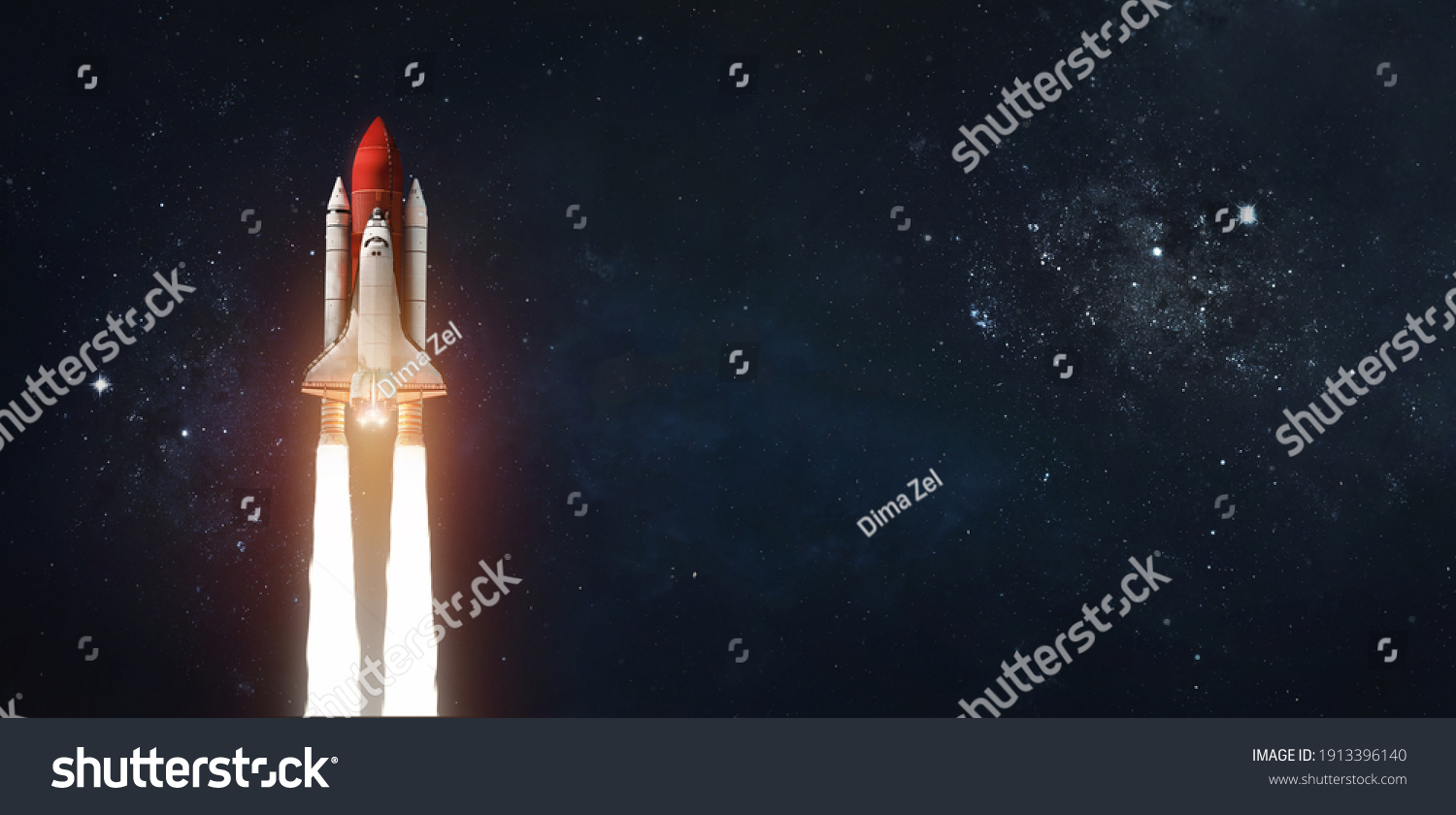 Space Shuttle Outer Space On Dark Stock Photo 1913396140 | Shutterstock