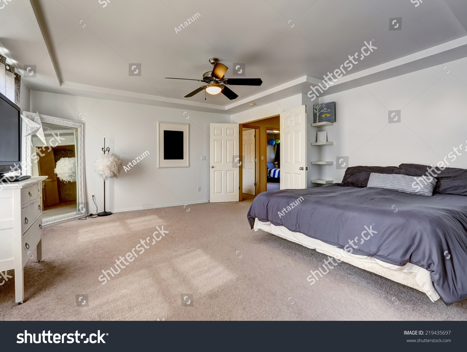 Spacious Master Bedroom Large Bed Antique Stock Photo Edit