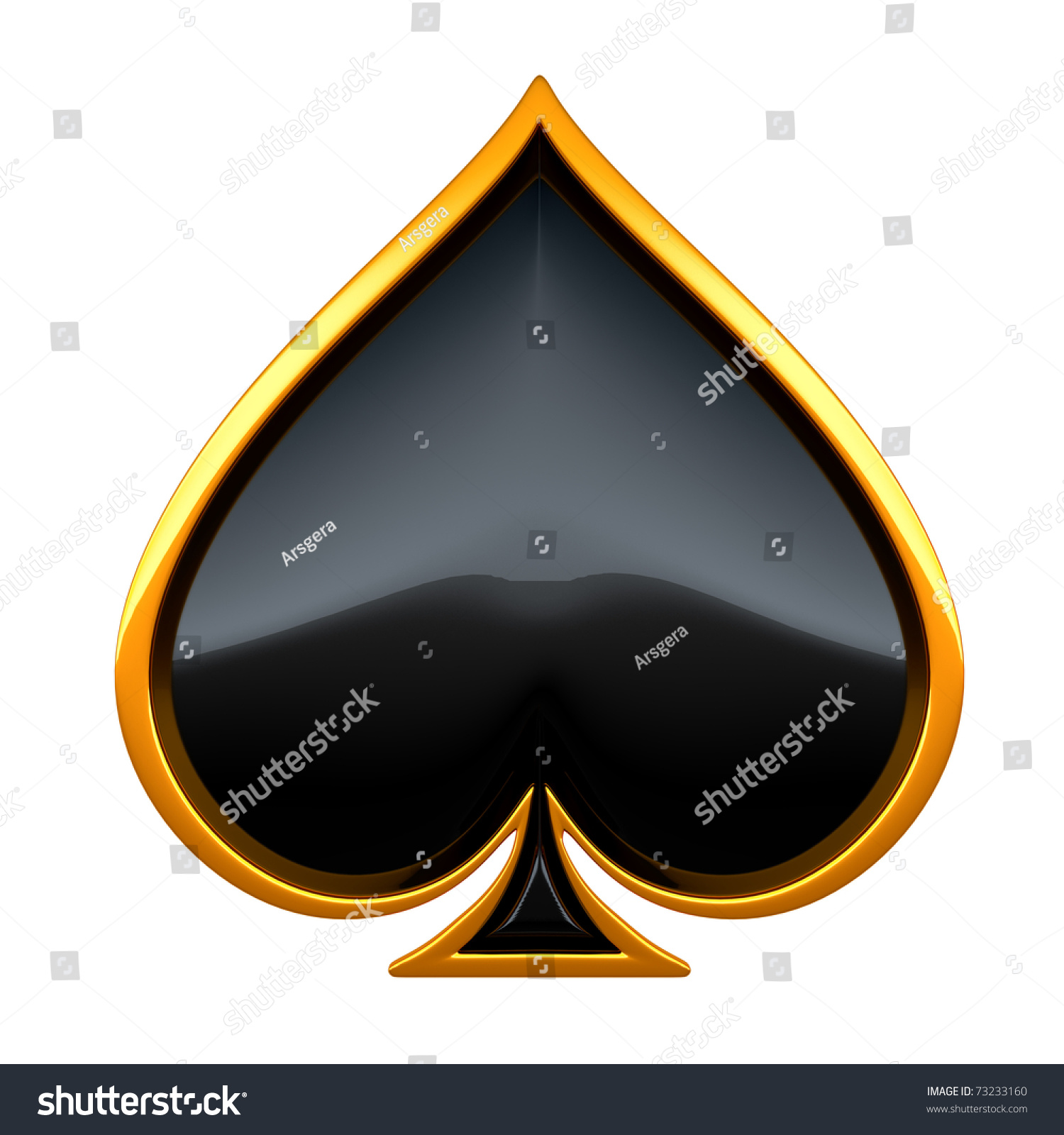 Spades Card Suits Golden Framing Isolated Stock Illustration 73233160