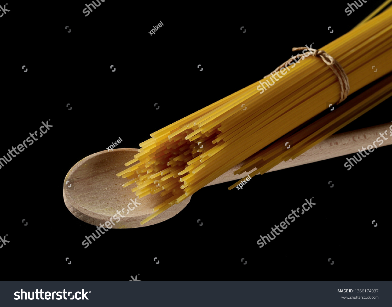 Download Spaghetti Yellow Pasta Wooden Spoon Isolated Stock Photo Edit Now 1366174037 Yellowimages Mockups