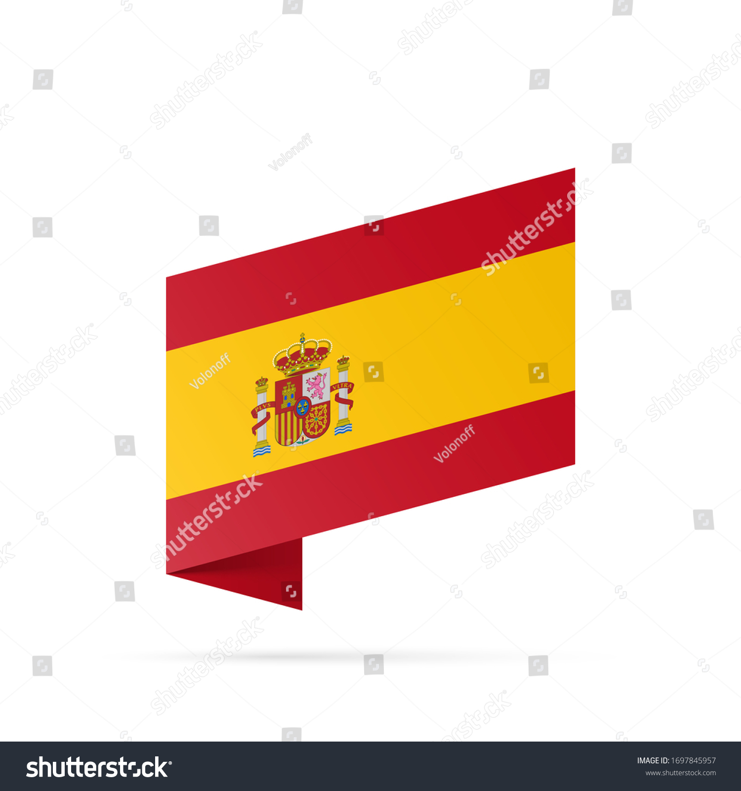 Spain Flag State Symbol Isolated On Stock Illustration 1697845957 ...